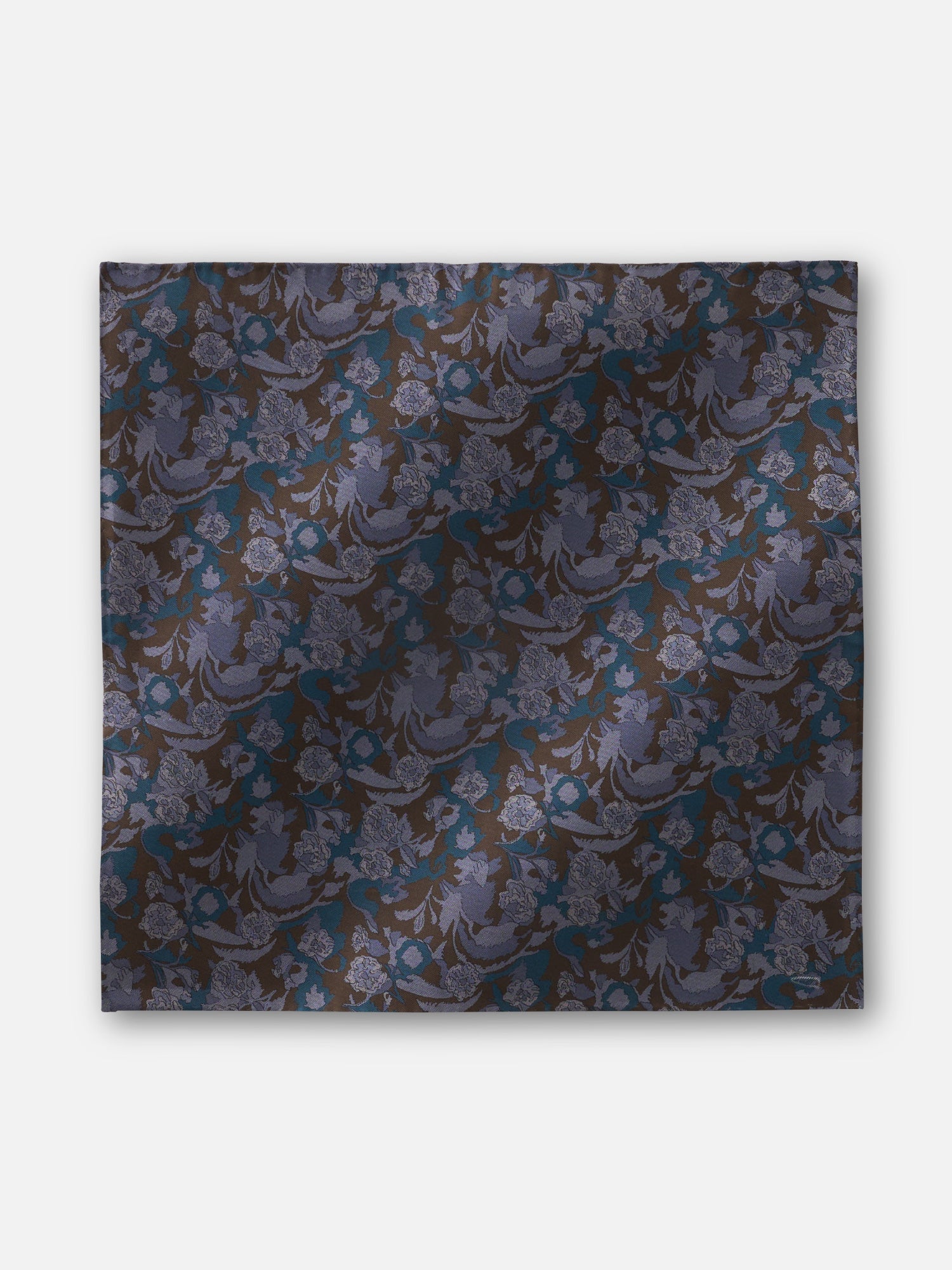 Silk Pocket Square | シルクポケットスクエア ブルー ベジタブルプリント シルク ポケットチーフ - Eton