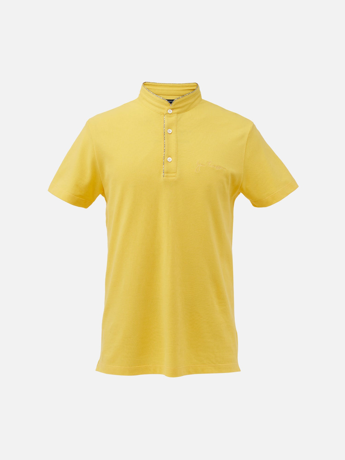 Elephants Mandarin Collar Polo Shirt