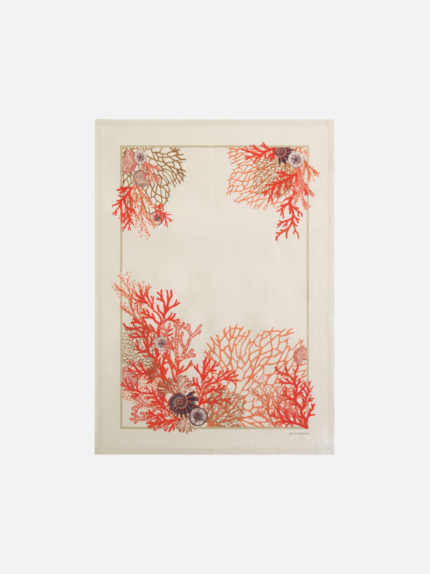 Coral Bouquet Linen Tea Towel | Jim Thompson