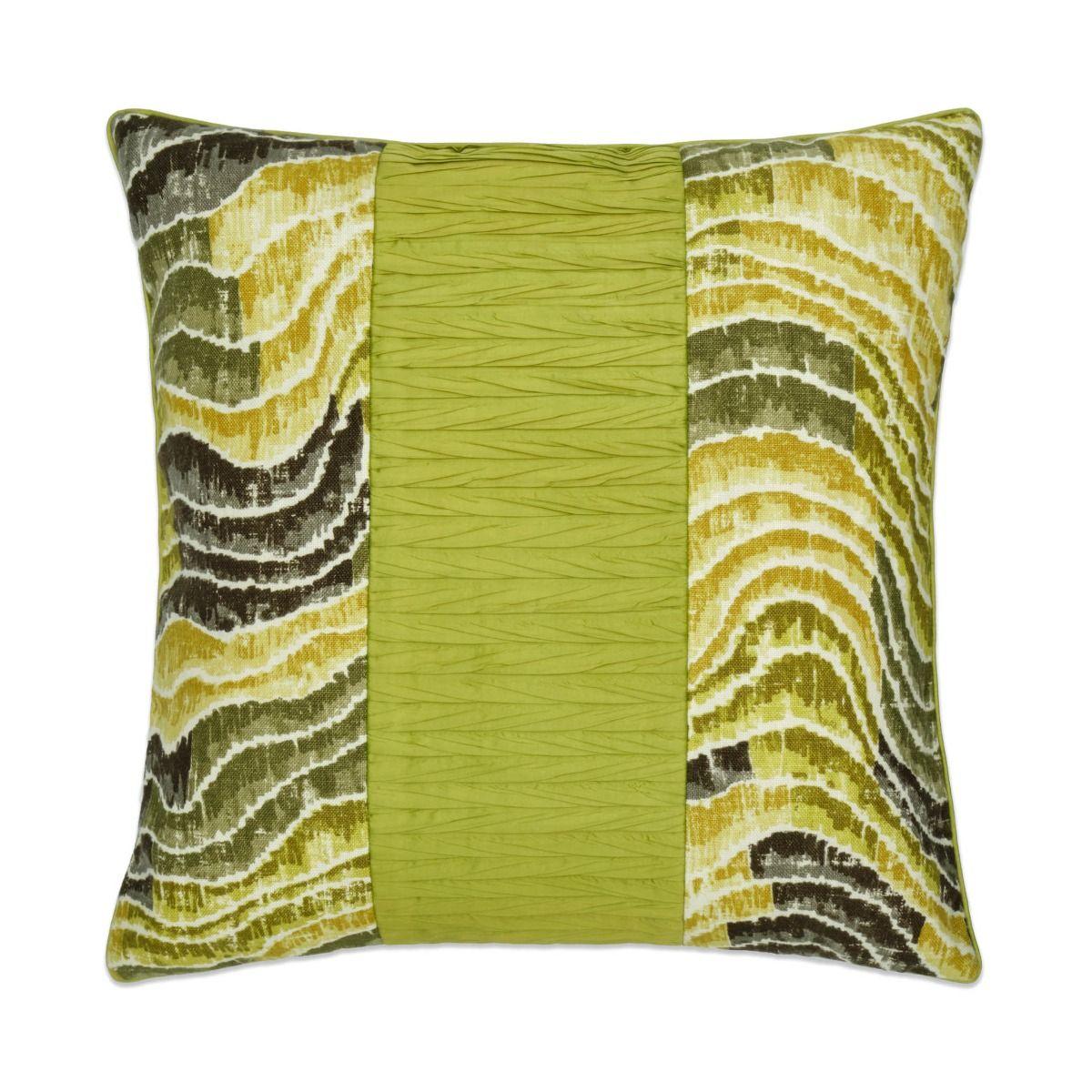 Marble Pleated Silk Cushion Cover 18" - Green