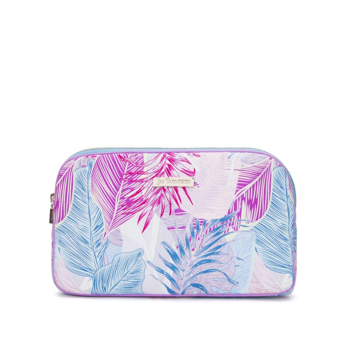 Leave the Leaves Silk Cosmetic Case - Purple