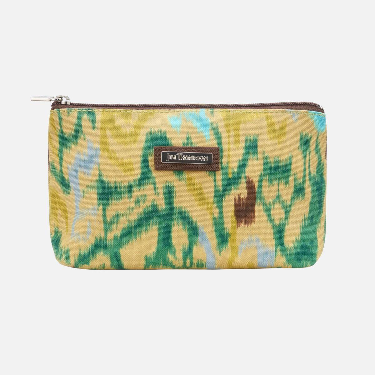 Ikat All Purpose Cosmetic Medium Pouch - Green