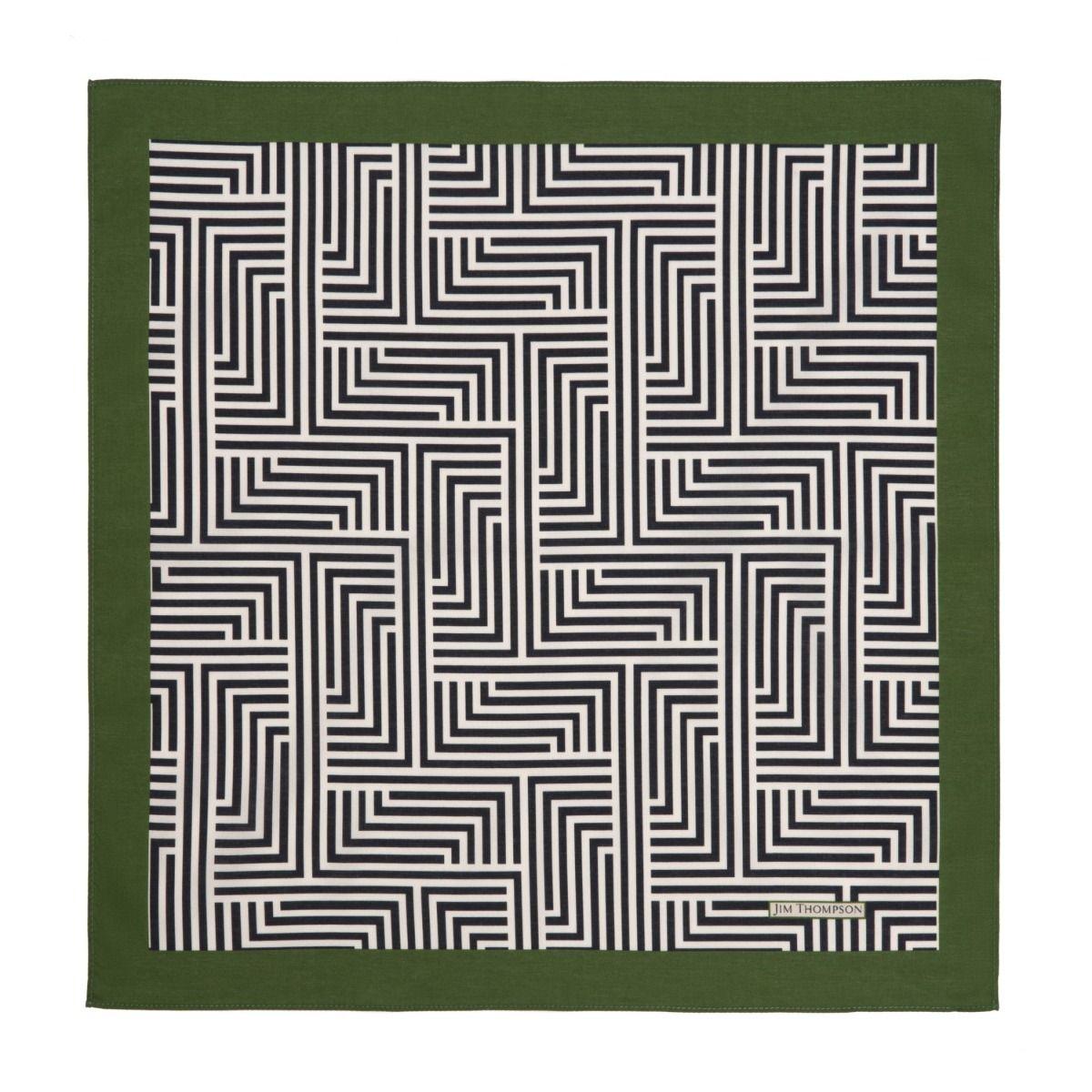 Maze Geometric Cotton Napkin - Black/White