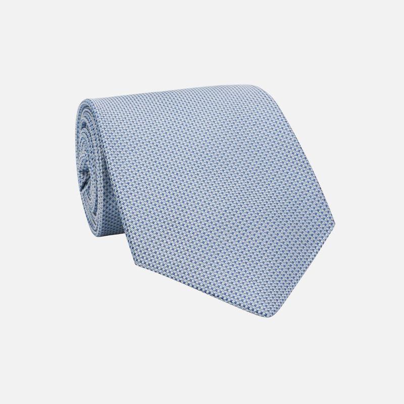 Square Silk Jacquard Tie - Light Blue