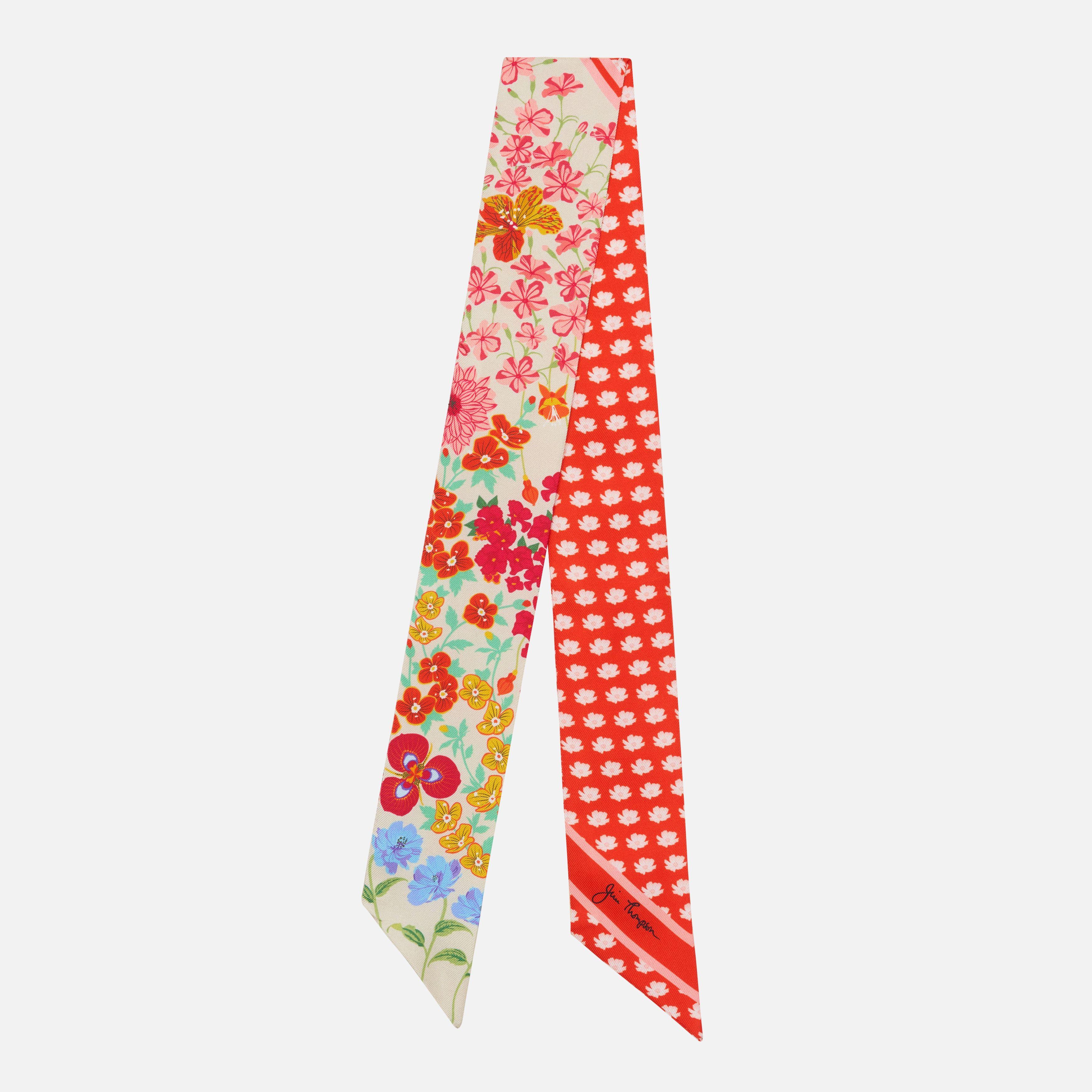 Scent Of Flowers Silk Twill Ribbon  -  Red