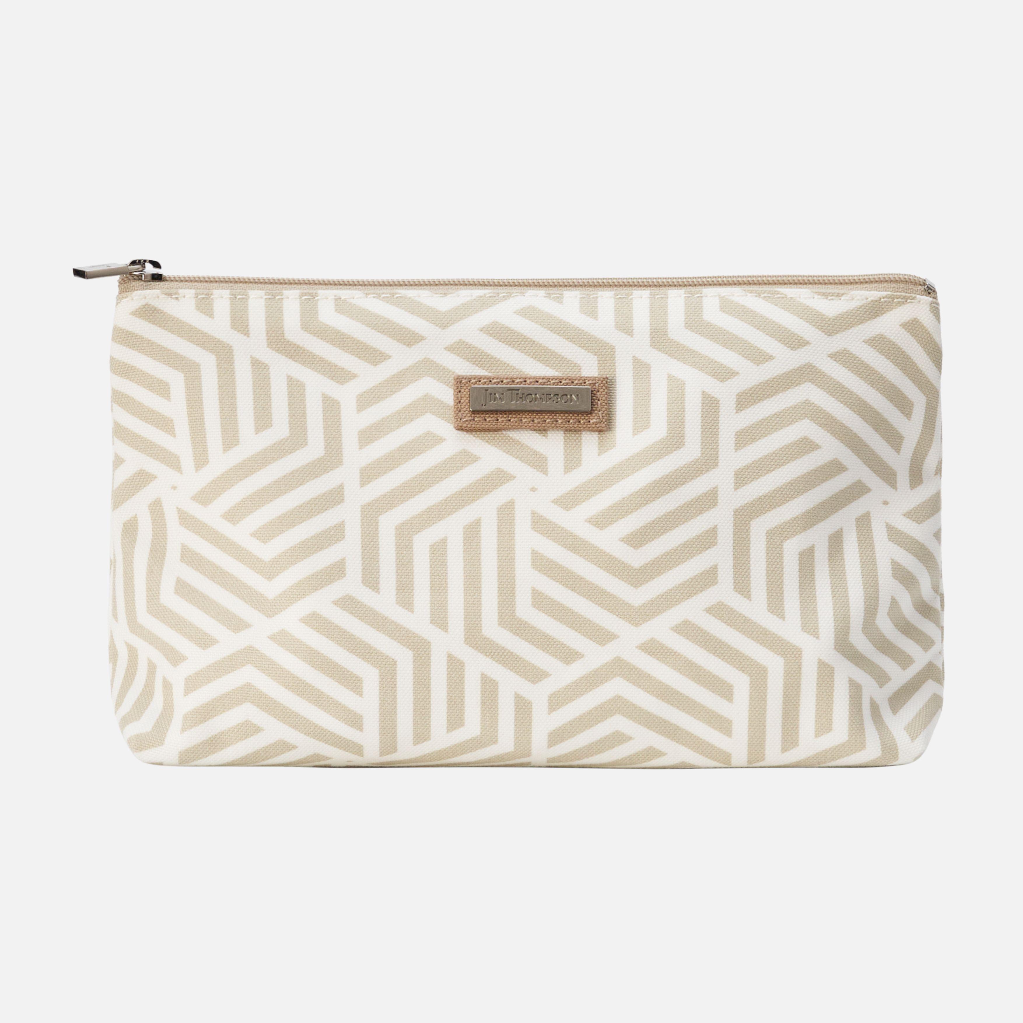 Whirl Cotton All Purpose Cosmetic Large Pouch - Beige