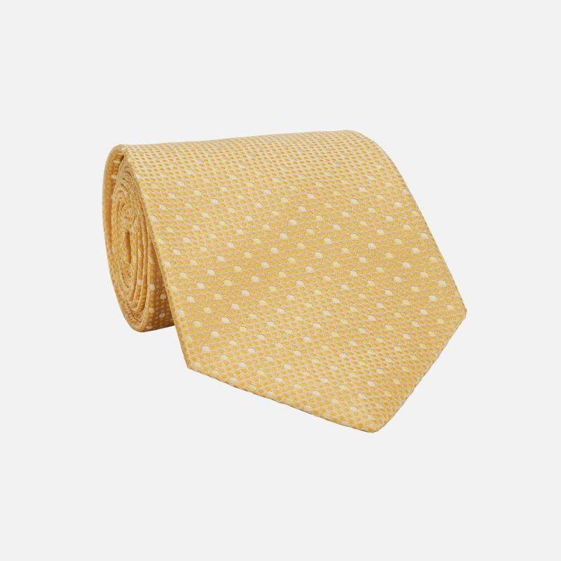 Small Dot Silk Jacquard Tie - Yellow