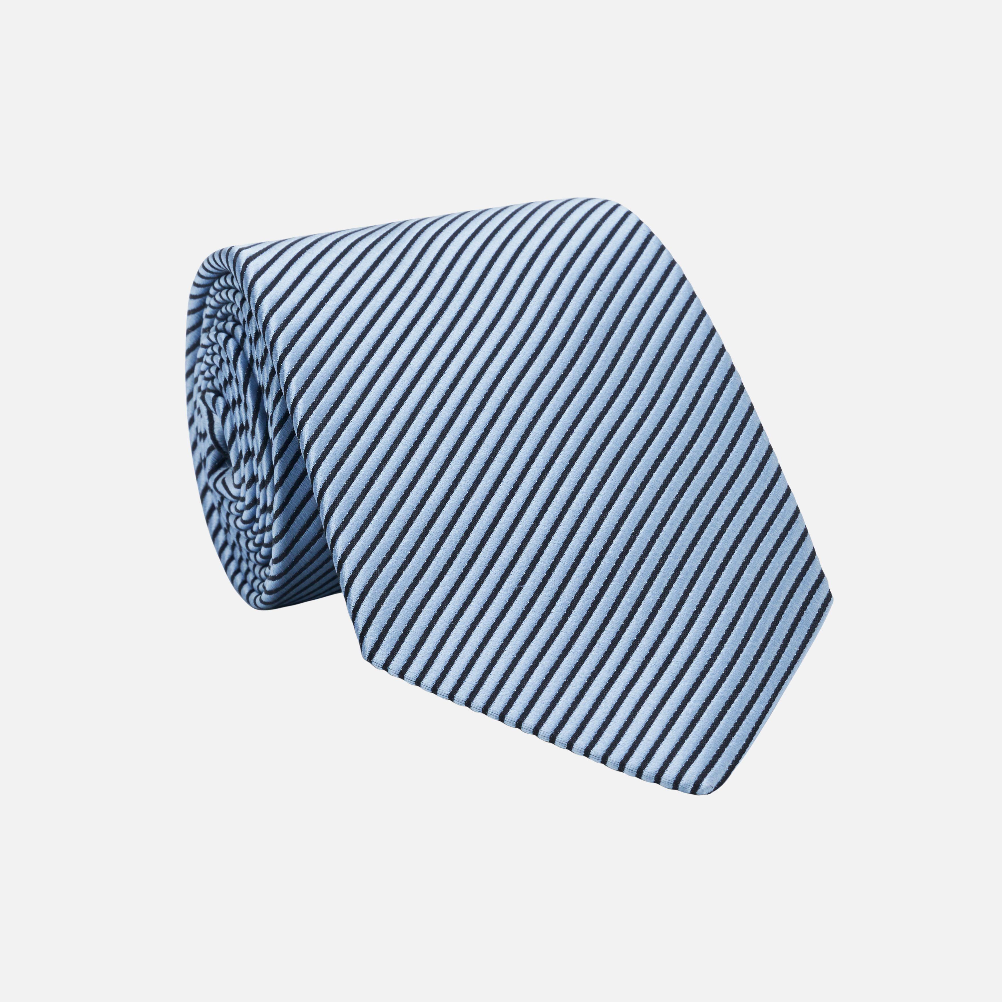 Diagonal Silk Jacquard Tie - Blue