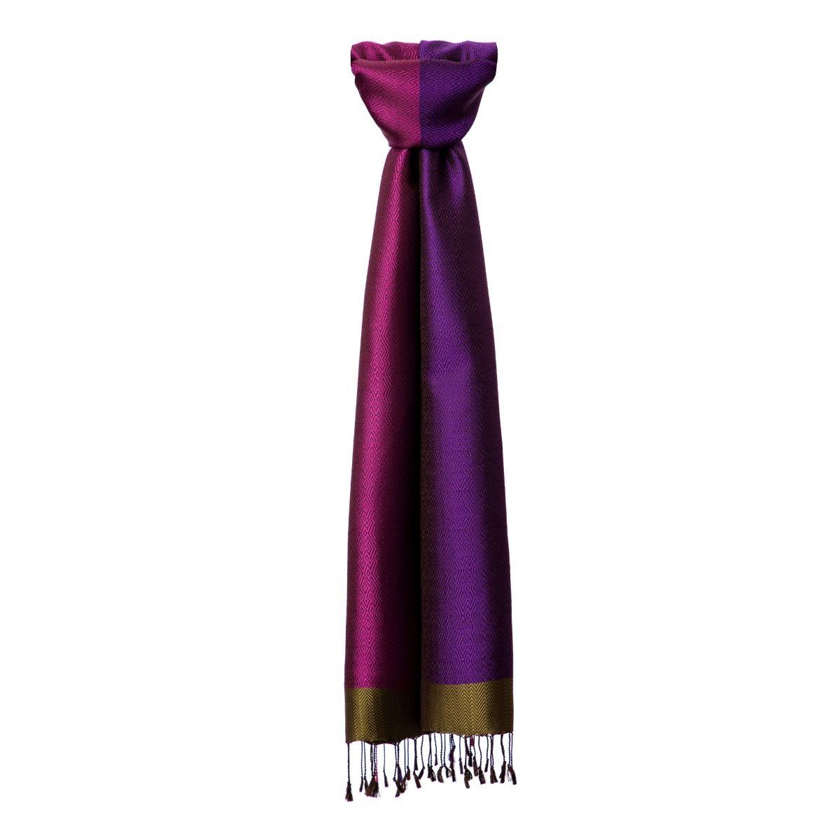 Sabainang Handwoven Silk Scarf - Magenta/Purple