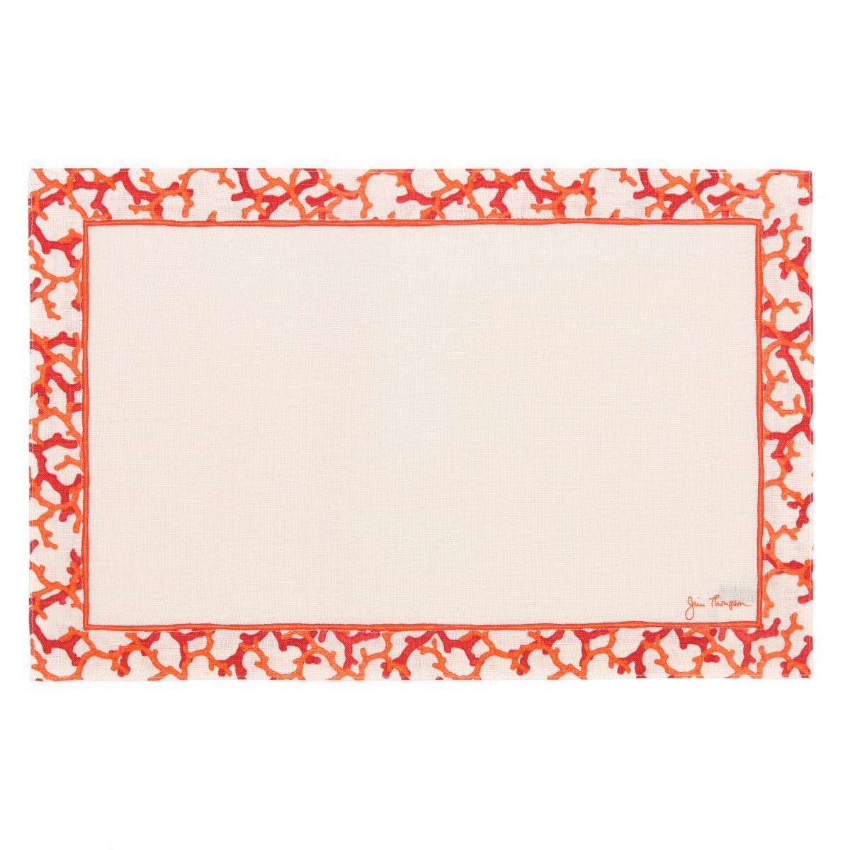 Coral Linen Placemat - Red