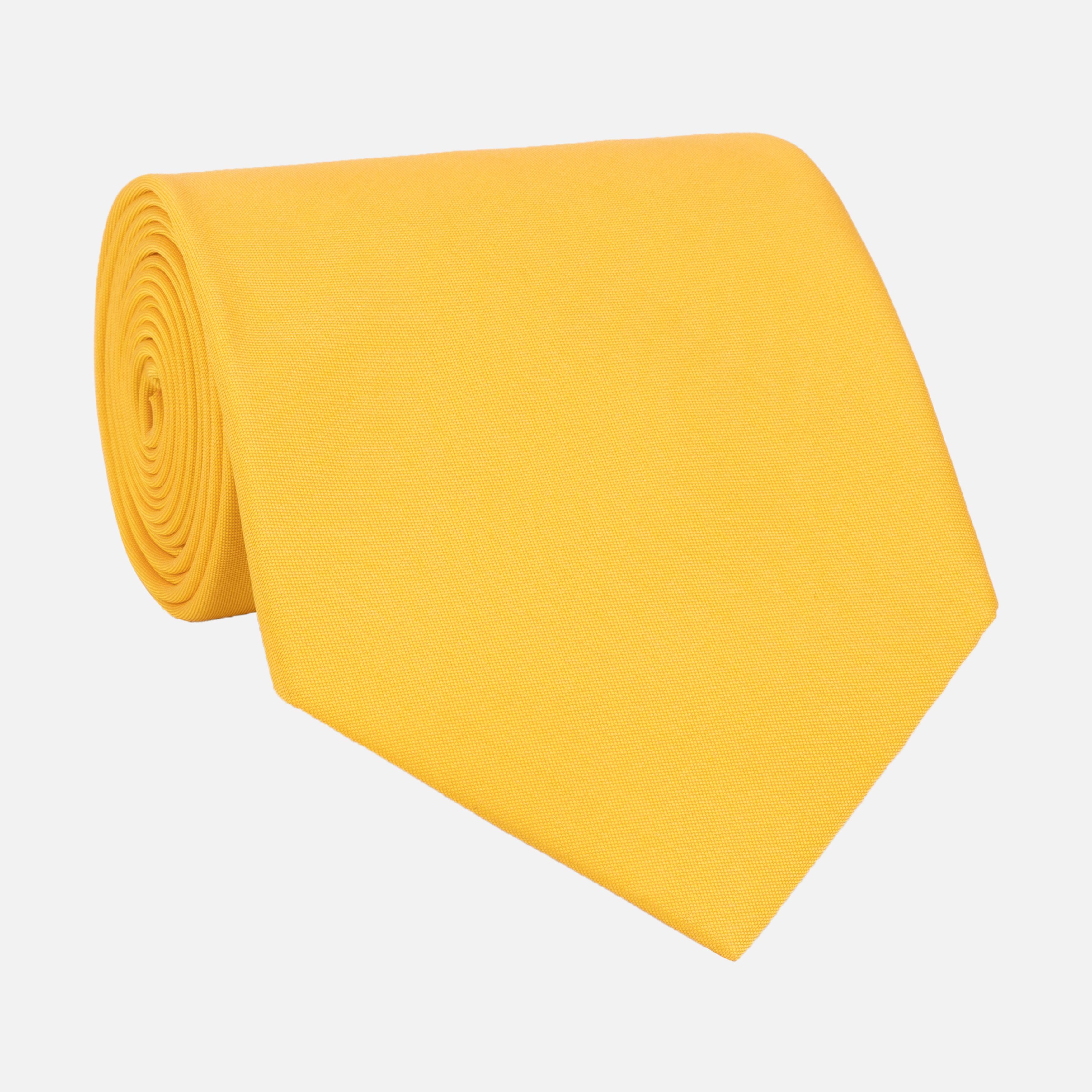 Plain Silk Tie  -  Yellow