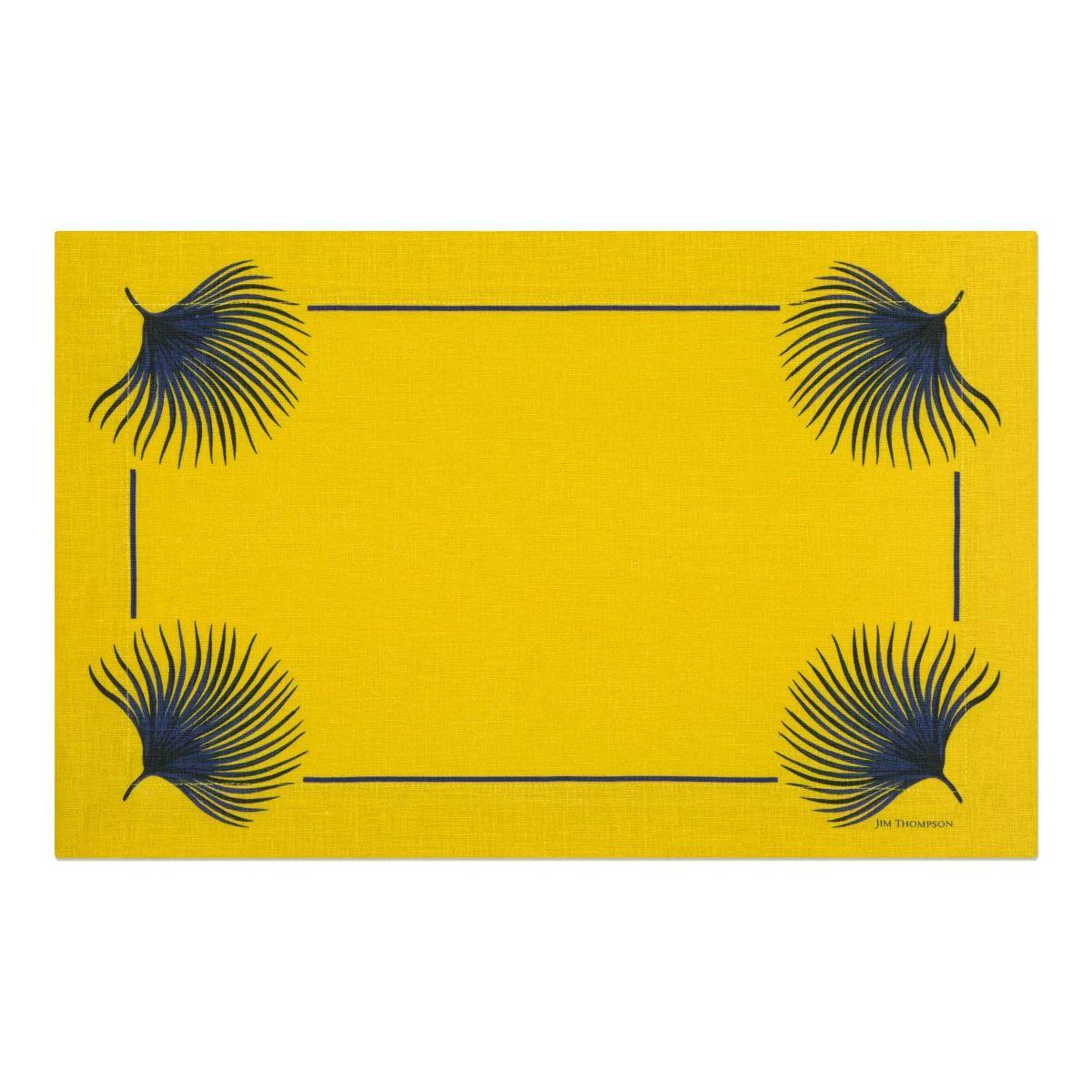 Square Palm Linen Placemat - Yellow