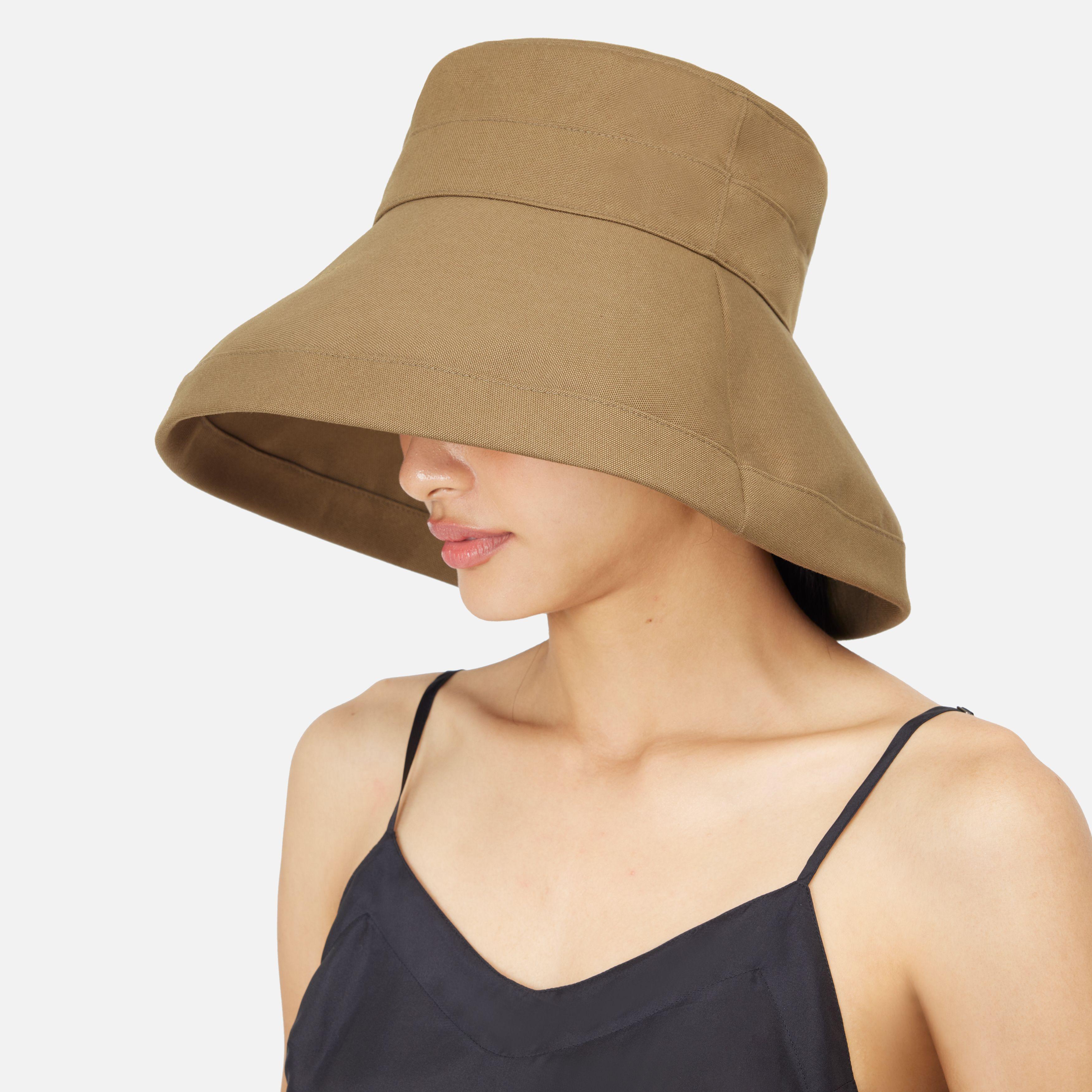 Cotton Canvas Spring Hat with JT Embroidery - Brown