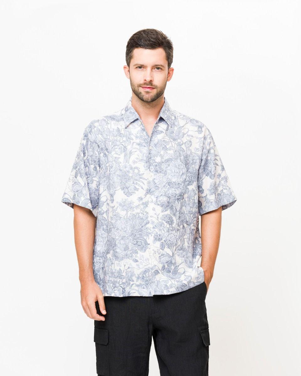 Blooming Hawaiian Linen Shirt