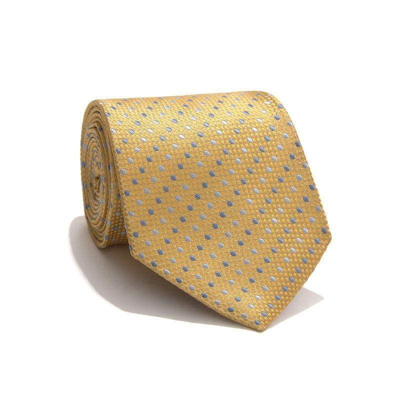 Dot Silk Jacquard Tie - Yellow