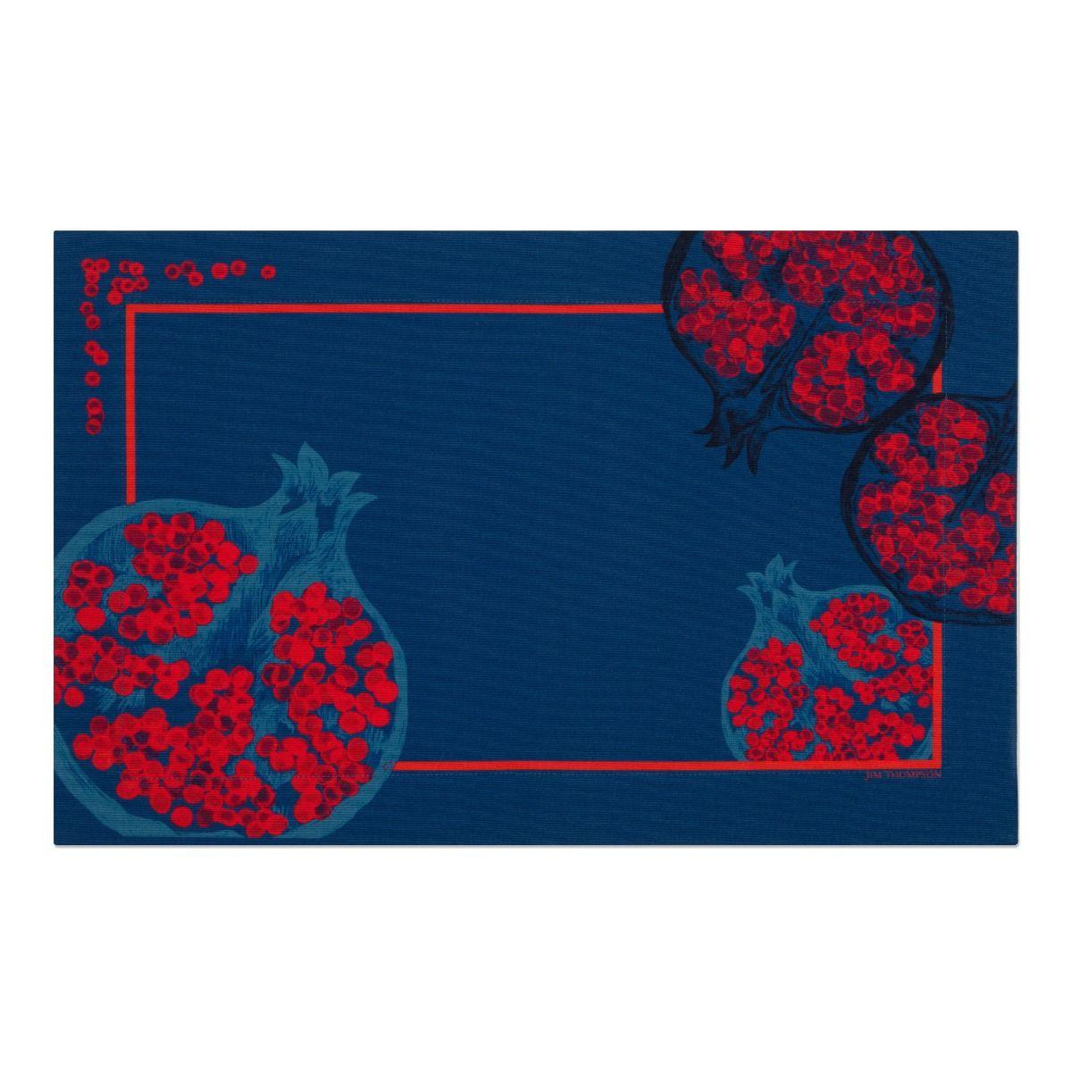 Pomegranate Cotton Placemat - Blue/Red