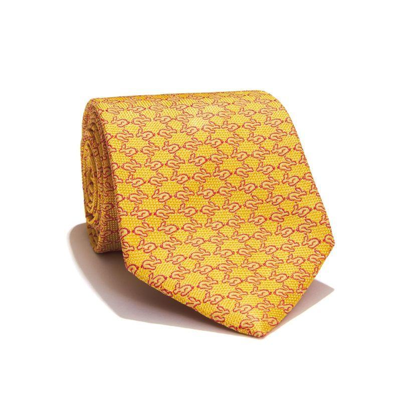 Rabbit Silk Jacquard Tie - Yellow