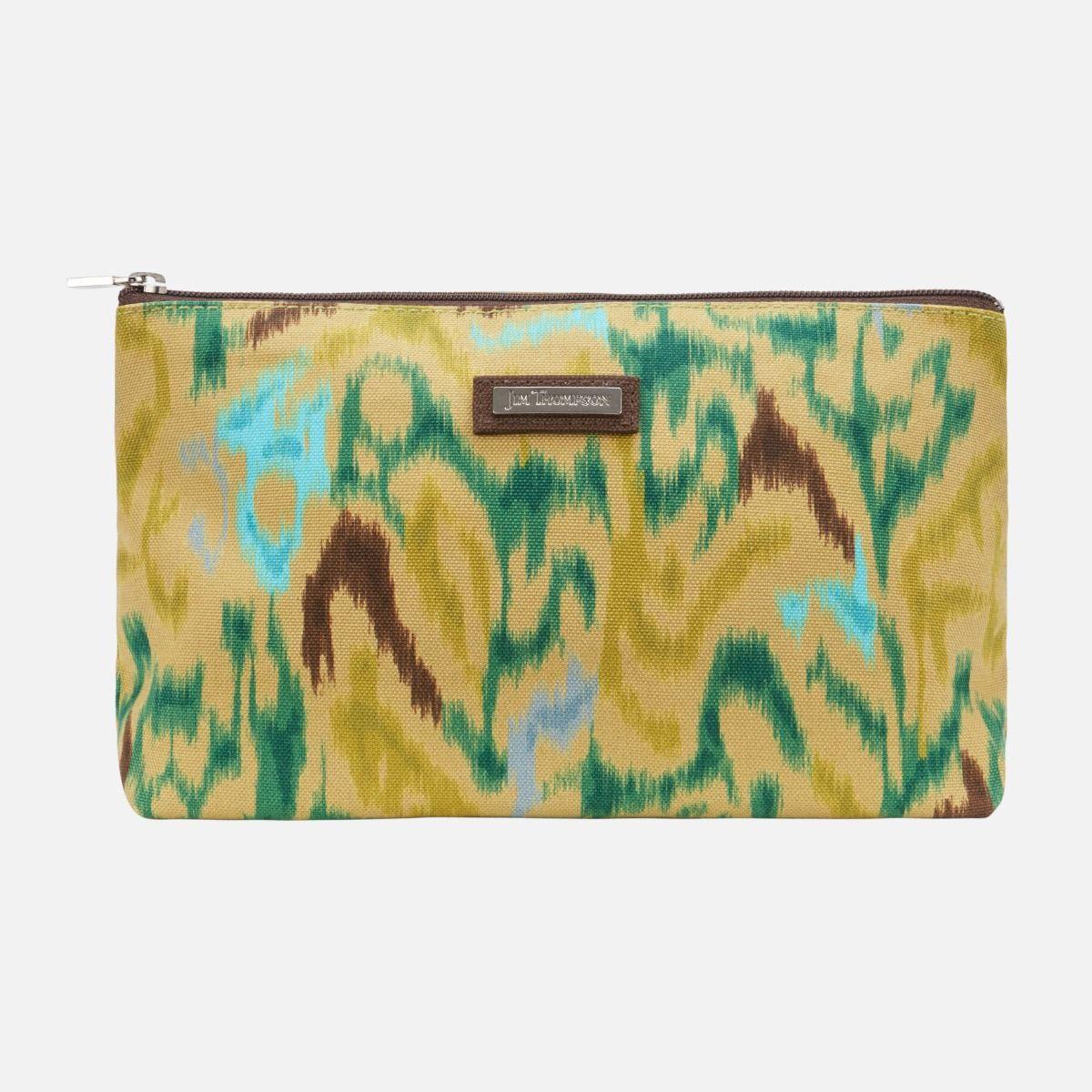 Ikat All Purpose Cosmetic Large Pouch - Green