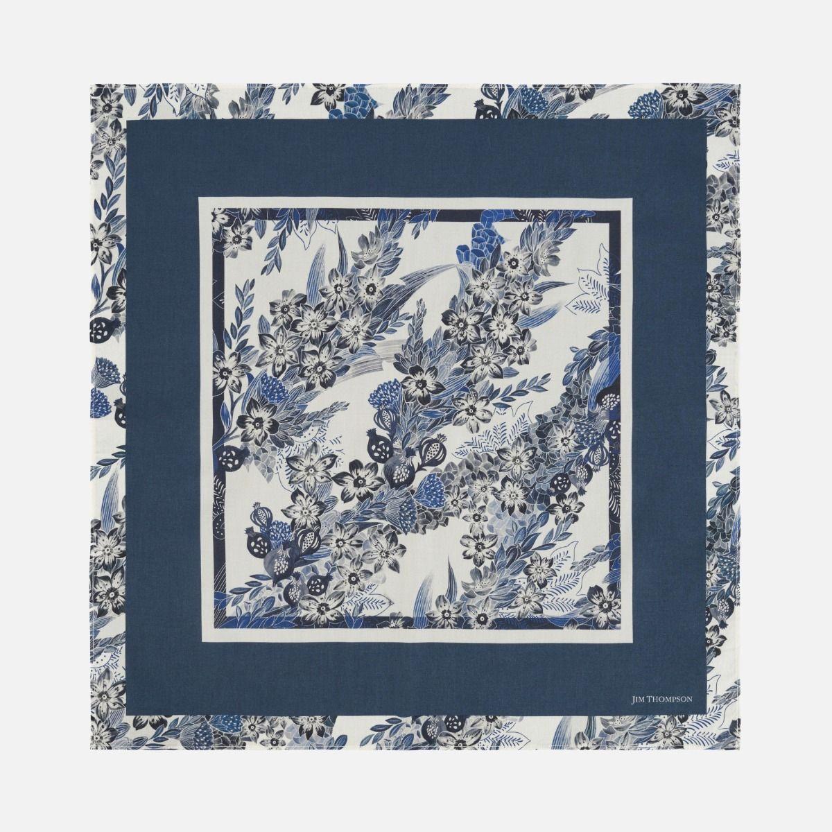 Floral Field Cotton Napkin - Navy Blue