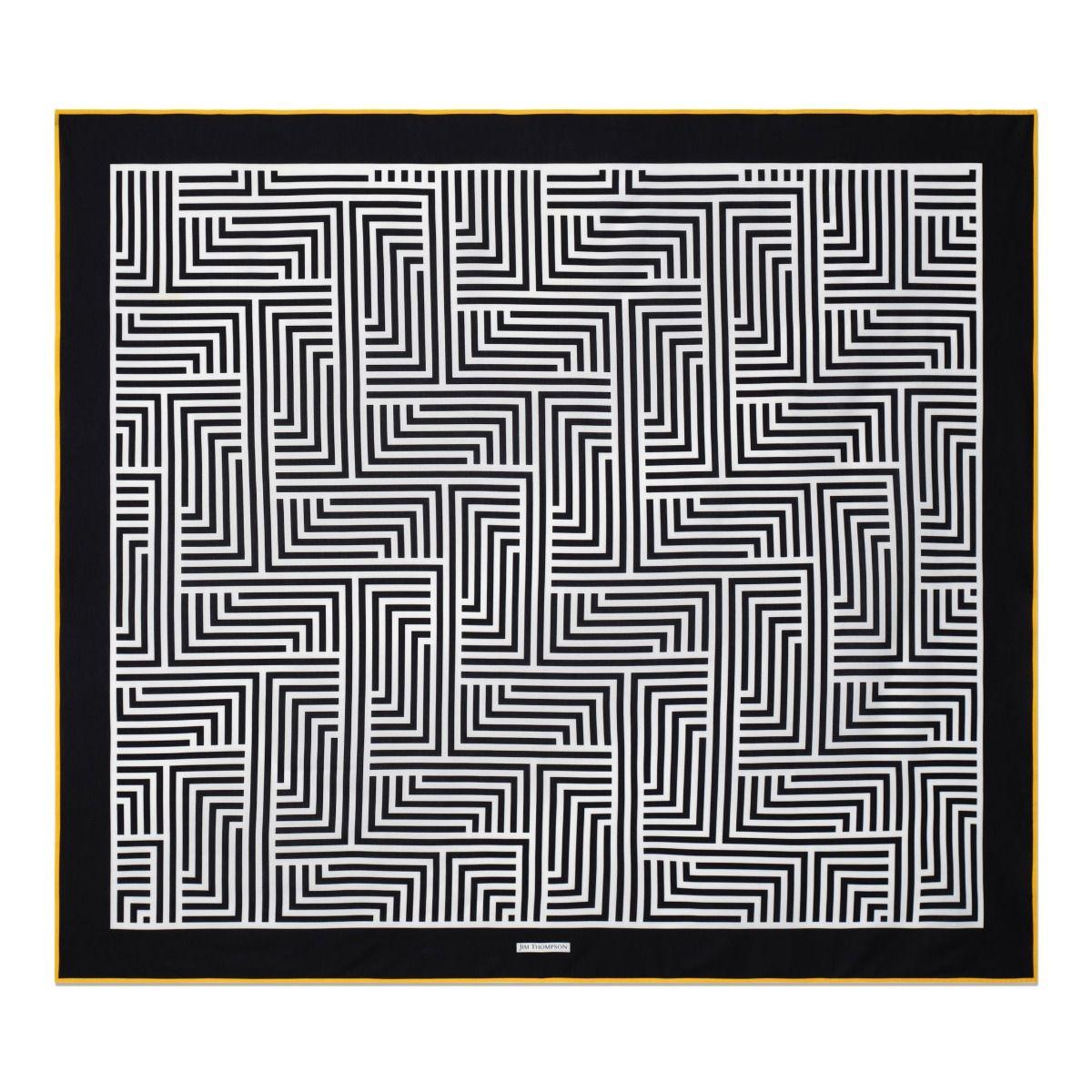 Maze Geometric Cotton Pareo - Black/White