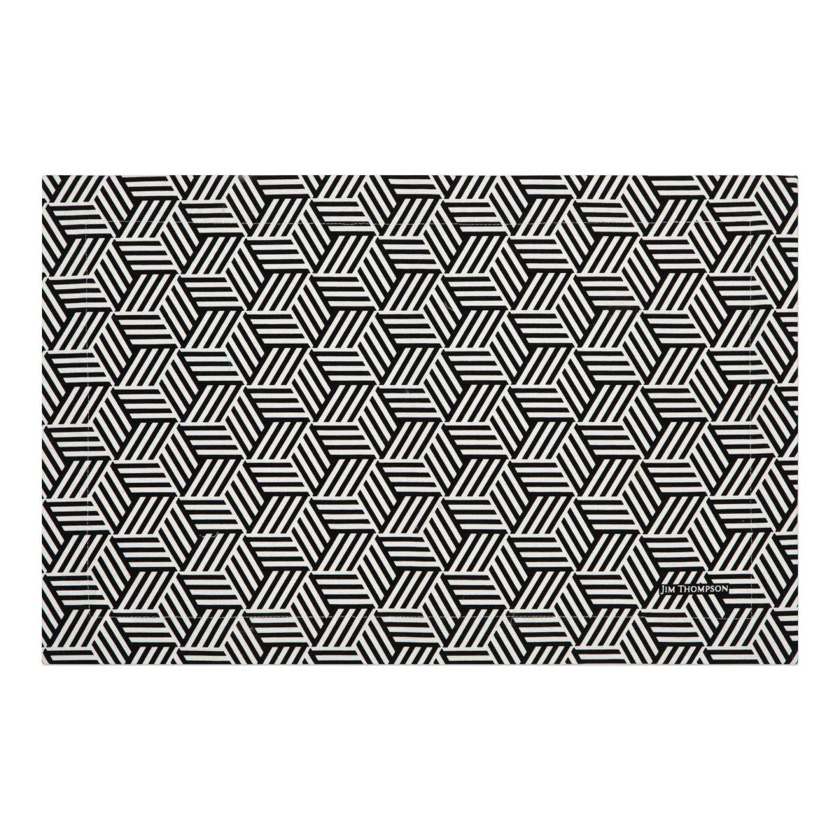 Cubic Boxes Cotton Placemat - Black/White