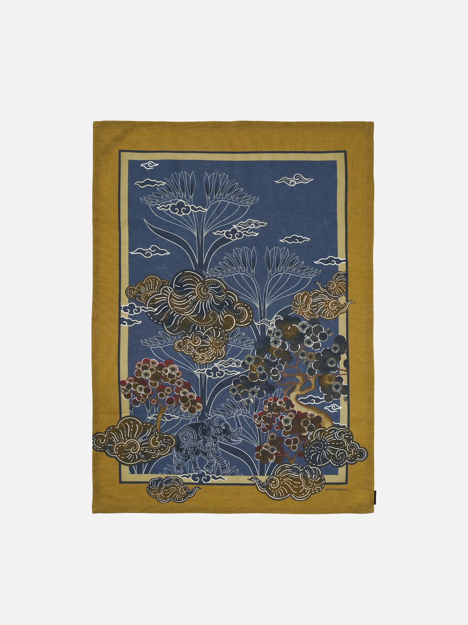 エミネム　シルクスクリーン Elephant Shadow Linen Tea Towel | Jim Thompson