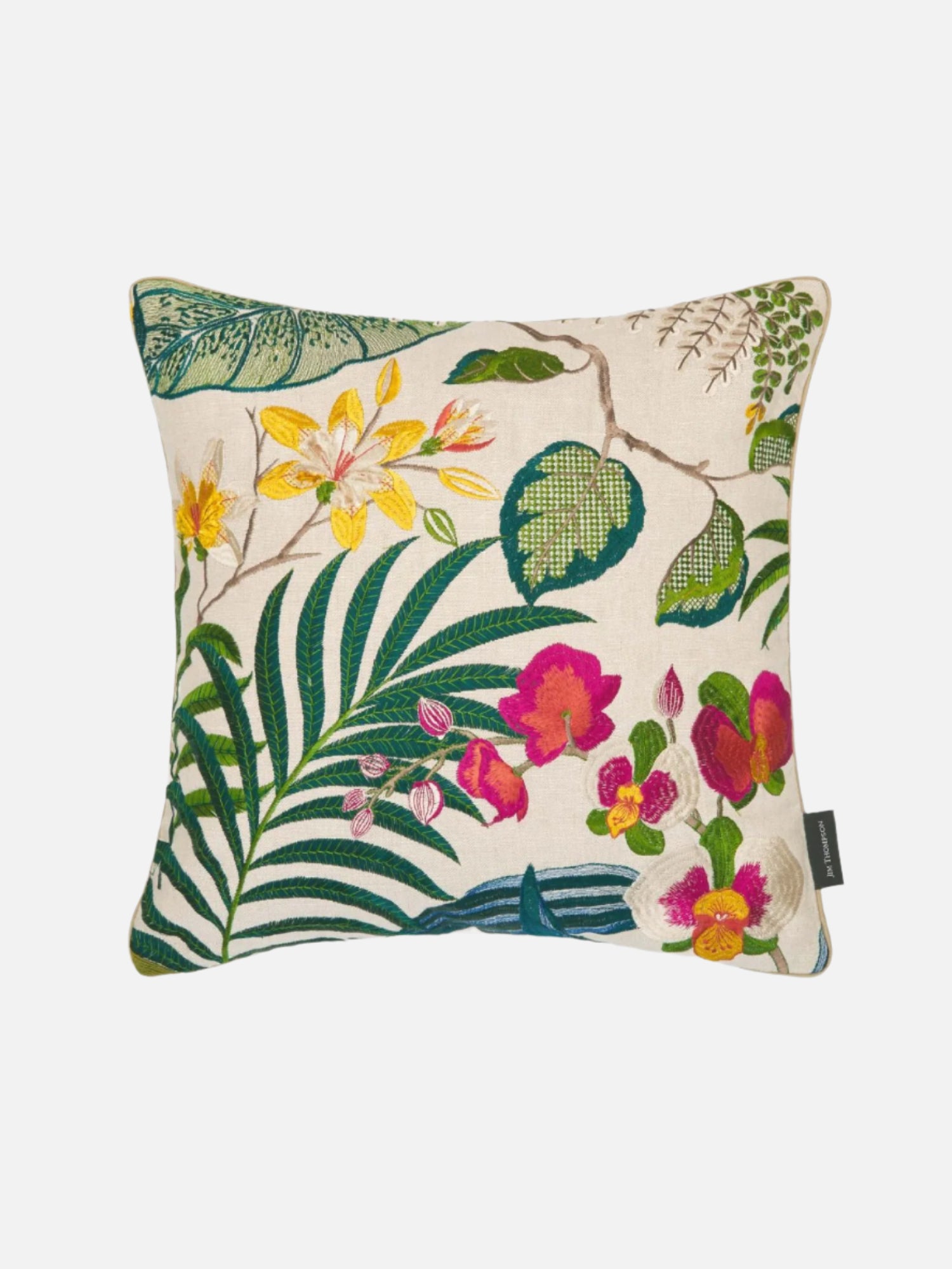 Linen & Silk Cushion Cover with Piping Details | Jim Thompson