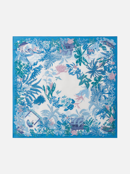 Damnoensaduak Floating Market Silk Twill Scarf | Jim Thompson