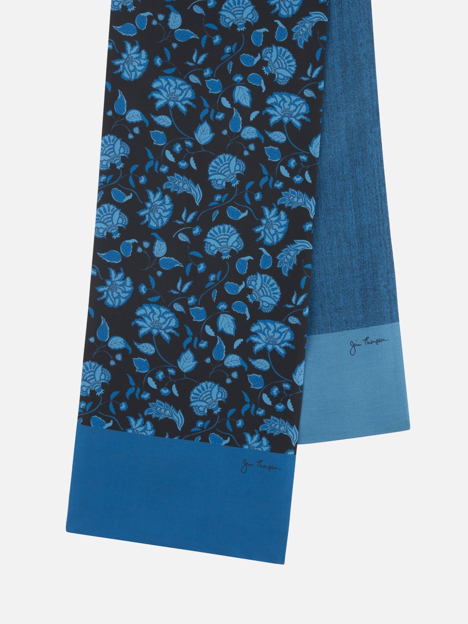 Men's Silk Twill Scarf with Thai Floral Carving Print | Jim Thompson