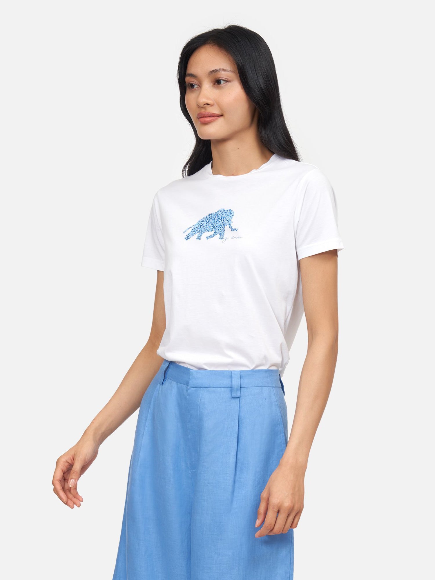 Elephant Crystal  Blue Pima Cotton T-Shirt