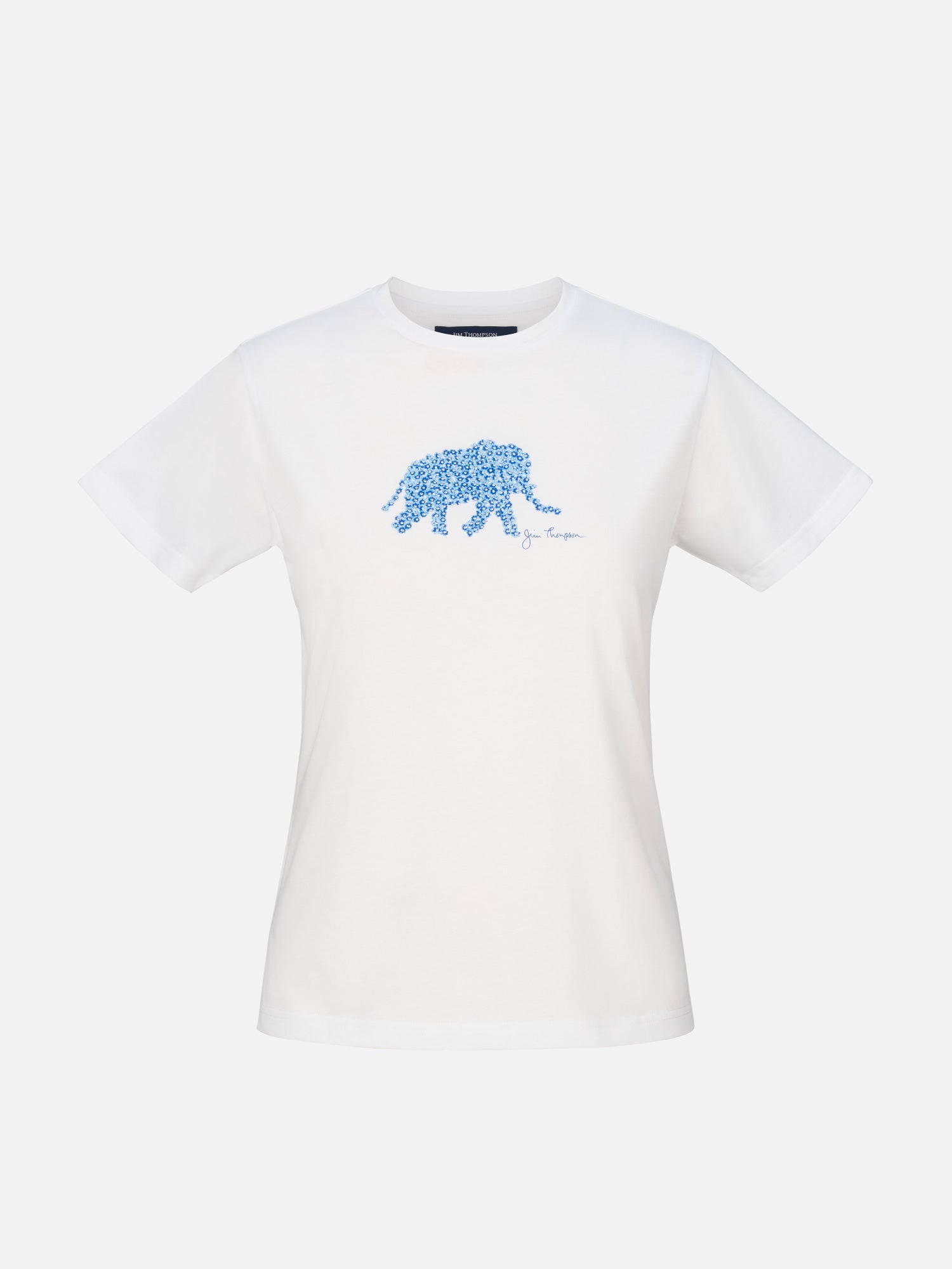 Elephant Crystal  Blue Pima Cotton T-Shirt