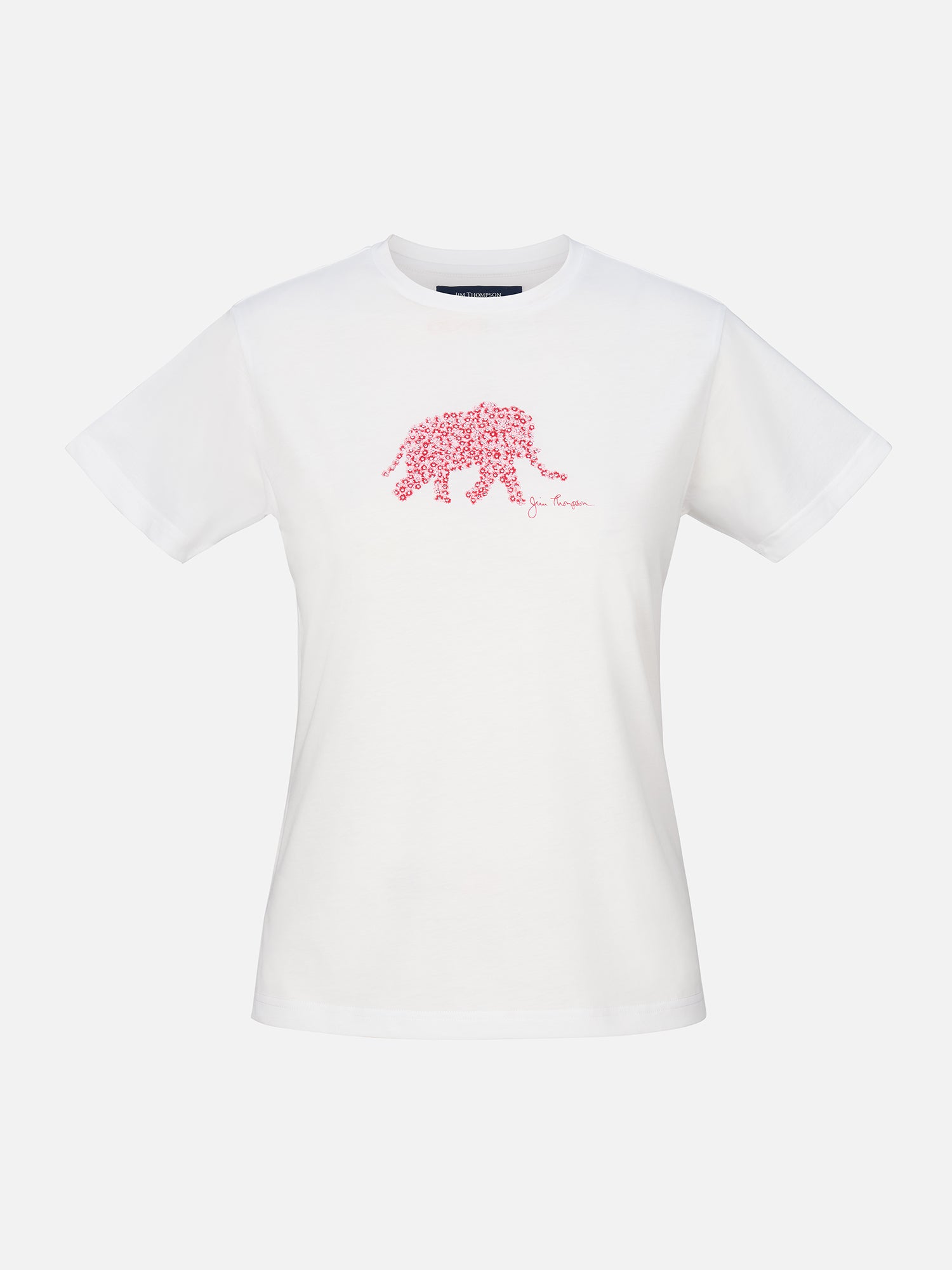 Elephant Crystal Pink Pima Cotton T-Shirt | Jim Thompson