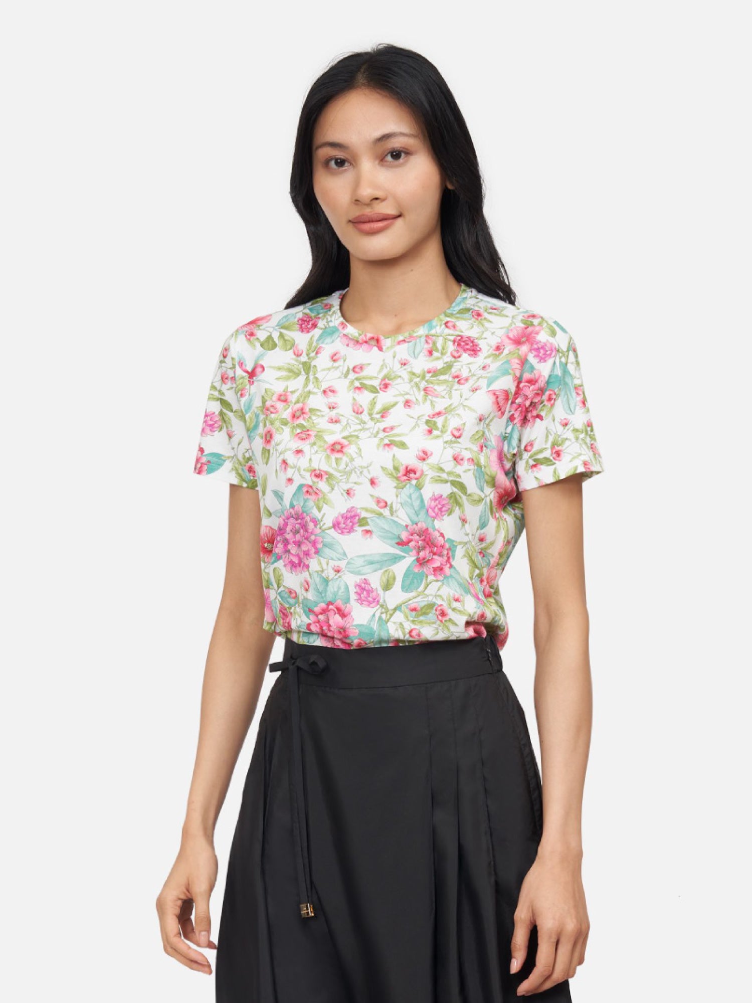 FloralPimaCottonLadiesSlimFitT
