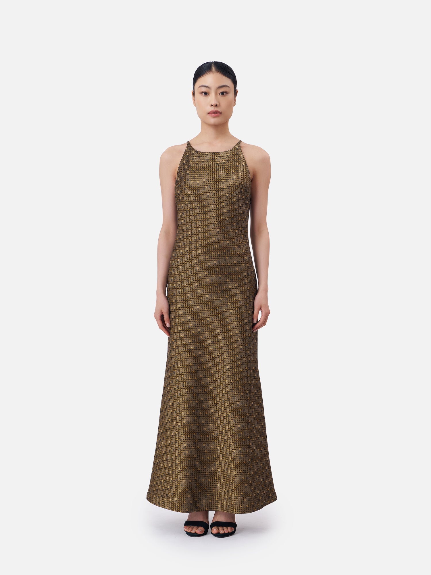 Golden Mountain Spaghetti Halter Maxi Dress | Jim Thompson Golden Mountain Spaghetti Halter Maxi Dress | Jim Thompson