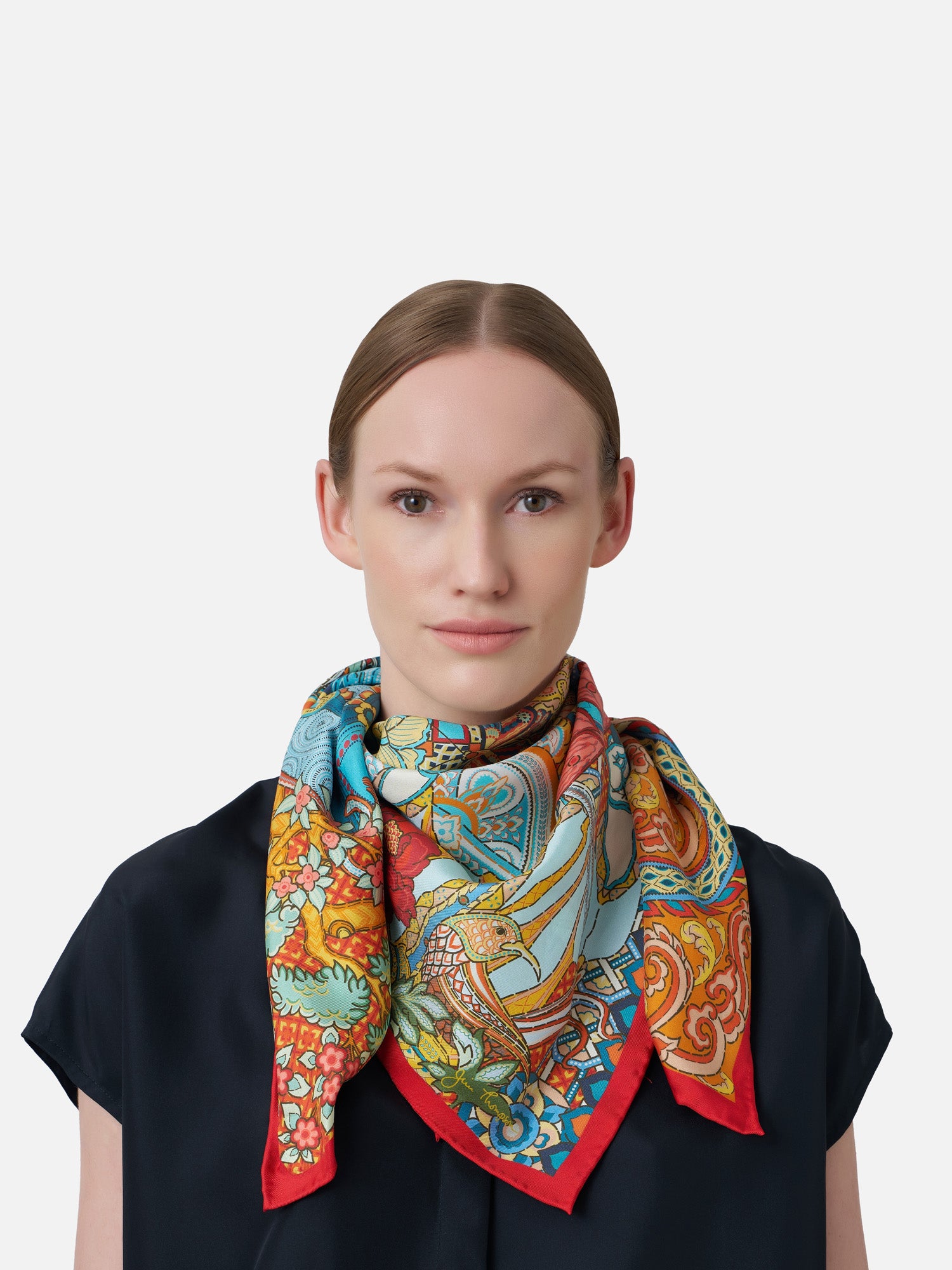 新品   Jim Thompson Thai Silk. スカーフ Superb Jim Thompson 100% Thai Silk 32