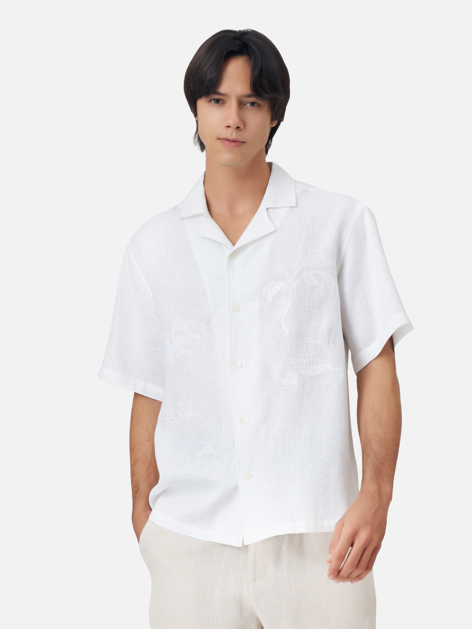 Kra-Tom Linen Hawaiian Shirt | Jim Thompson