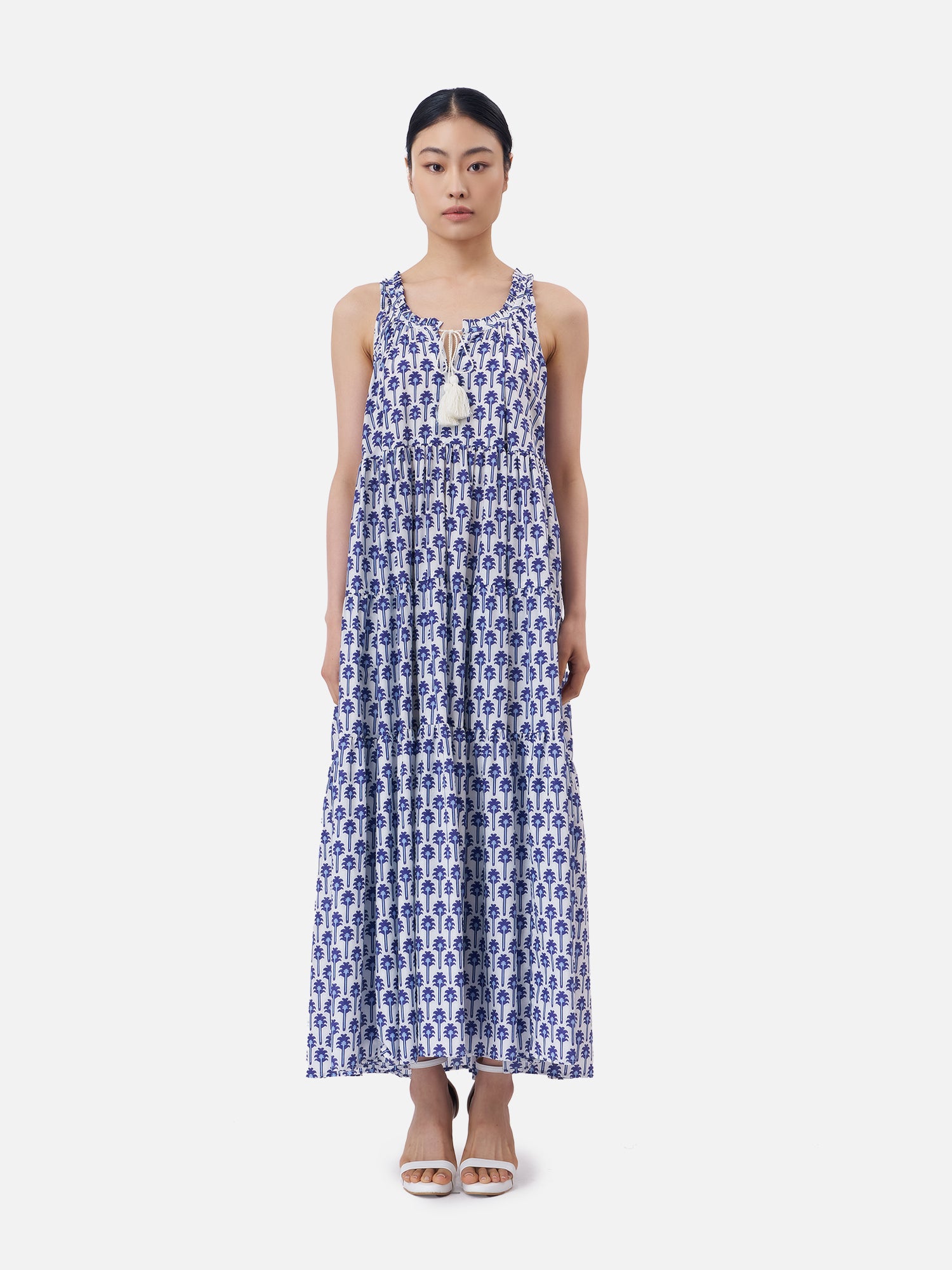 Palm Ikat V-Neck Maxi Dress | Jim Thompson Palm Ikat V-Neck Maxi Dress | Jim Thompson