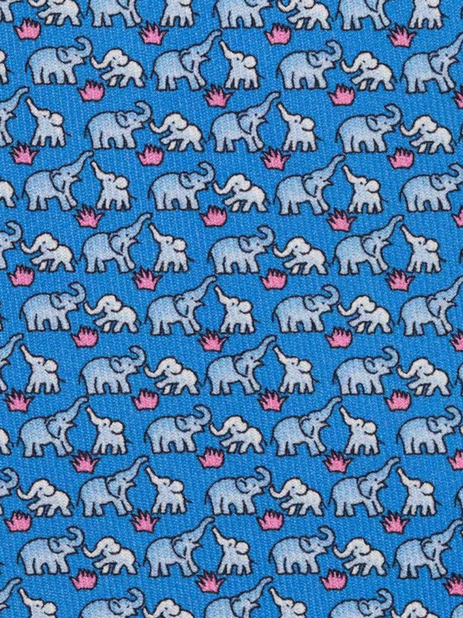 Playful Elephants Silk Twill Tie | Jim Thompson