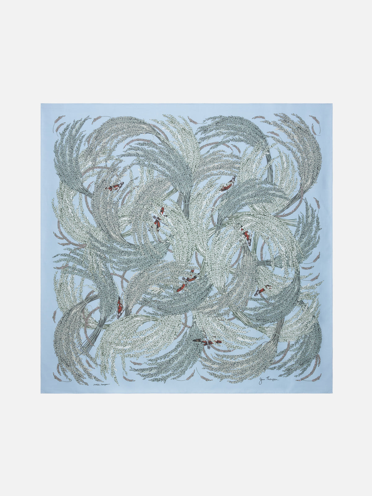 Silk Twill Scarf with Rice Field Print | Jim Thompson