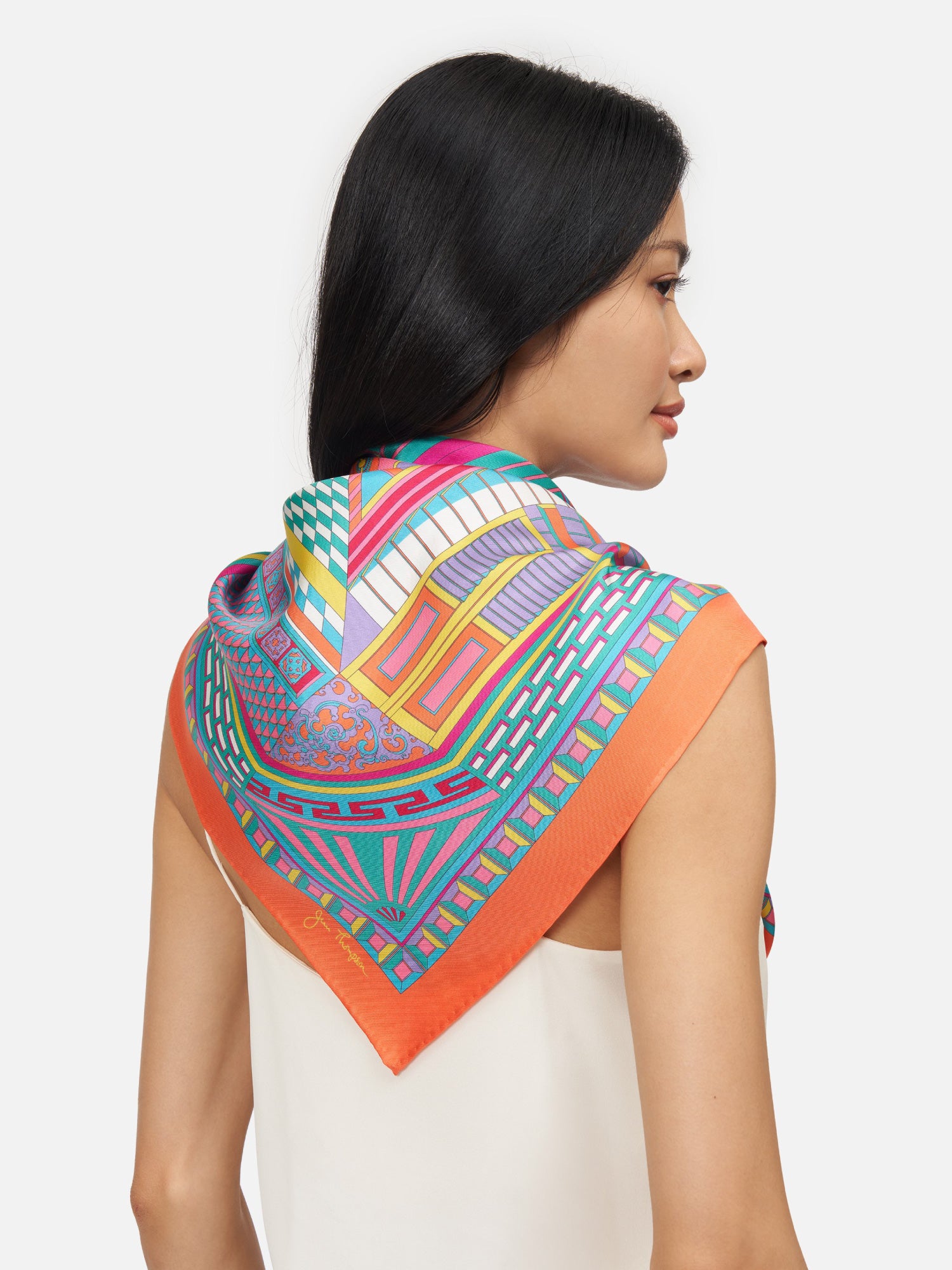 Jim Thompson House Print Silk Twill Scarf | Jim Thompson