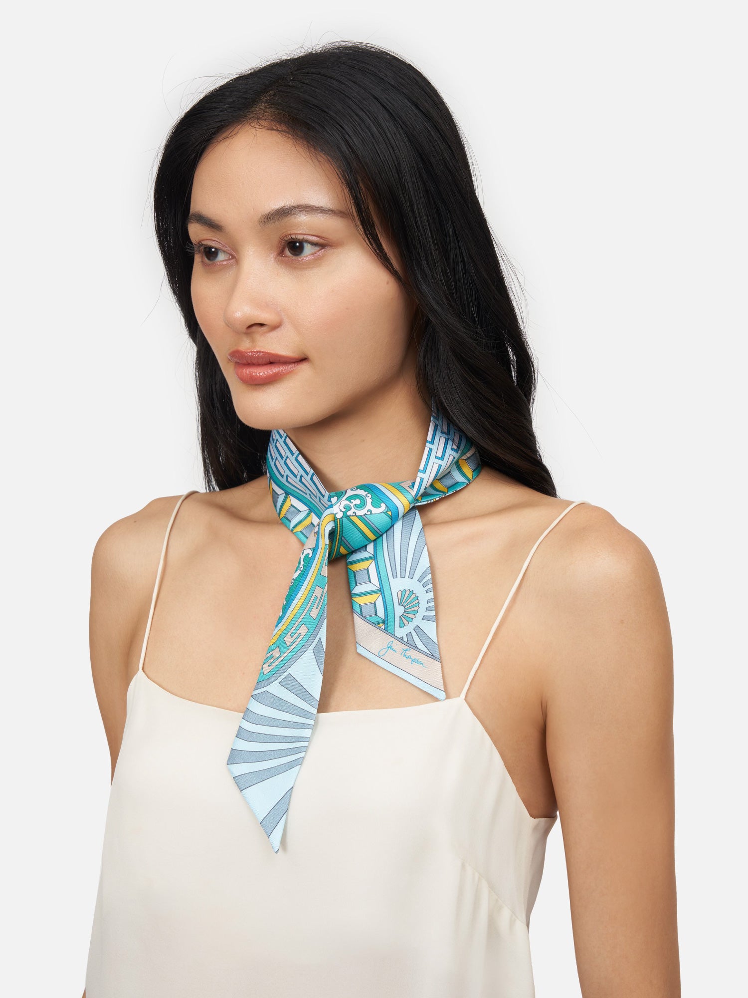Jim Thompson House Print Silk Twill Scarf | Jim Thompson