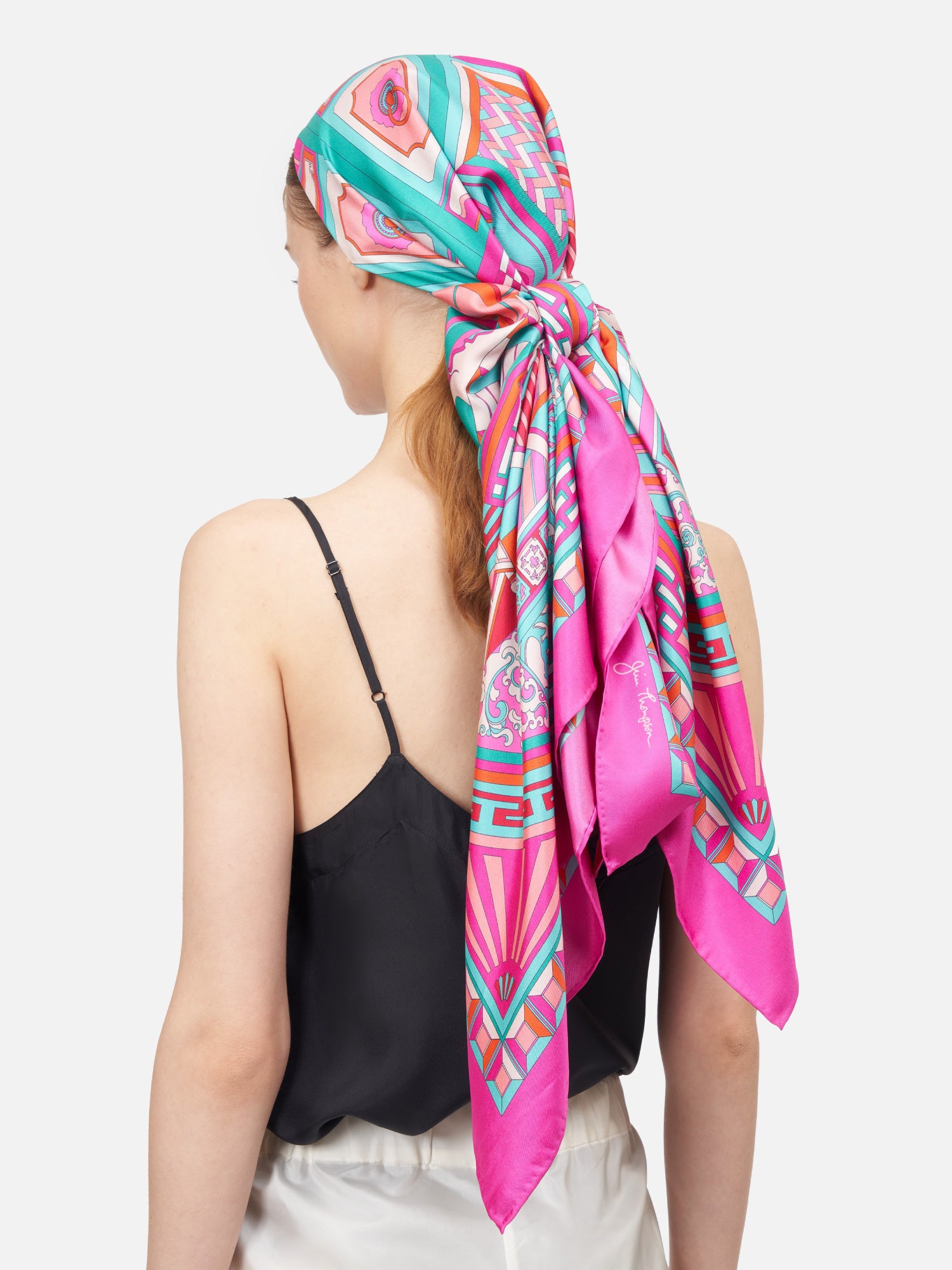 Jim Thompson House Print Silk Twill Scarf | Jim Thompson