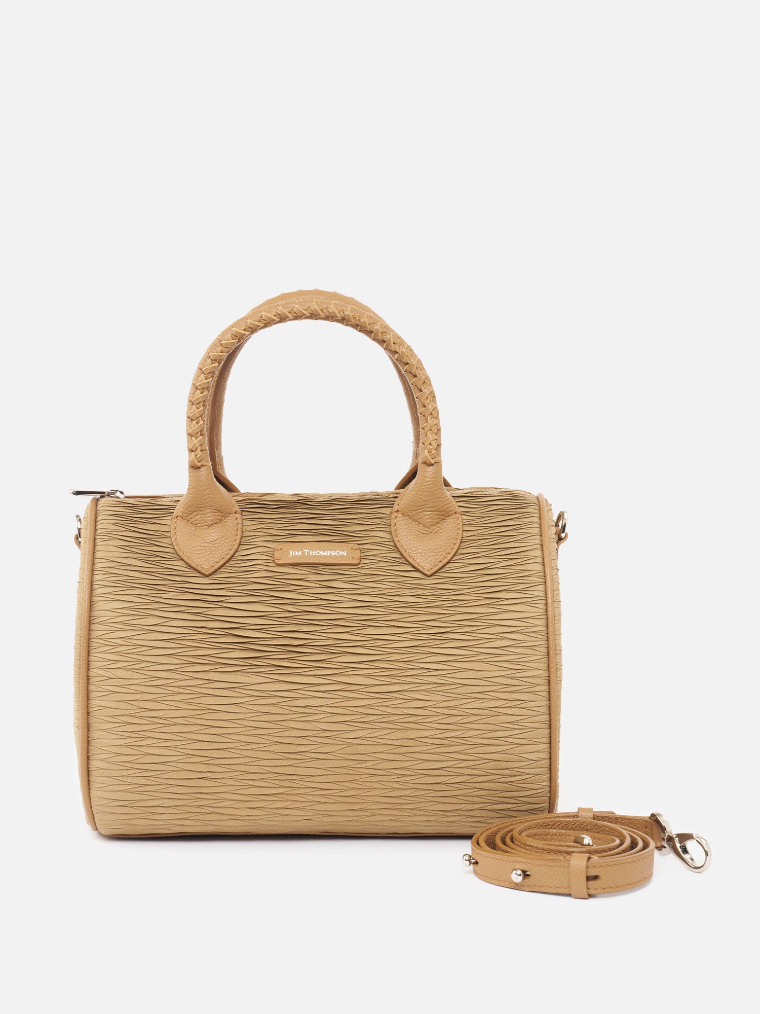 Silk Pleated Small Bangkok Satchel | Jim Thompson