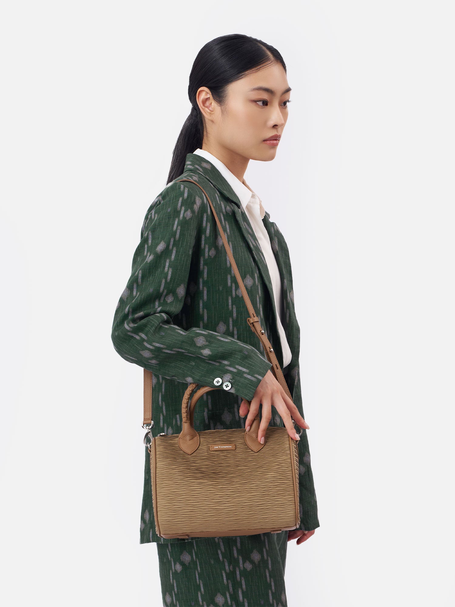Silk Pleated Small Bangkok Satchel