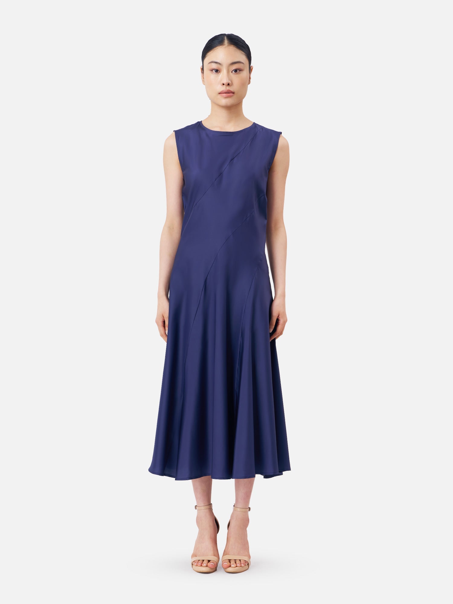 Solid Silk Bias Cut Midi Dress | Jim Thompson Solid Silk Bias Cut Midi Dress | Jim Thompson