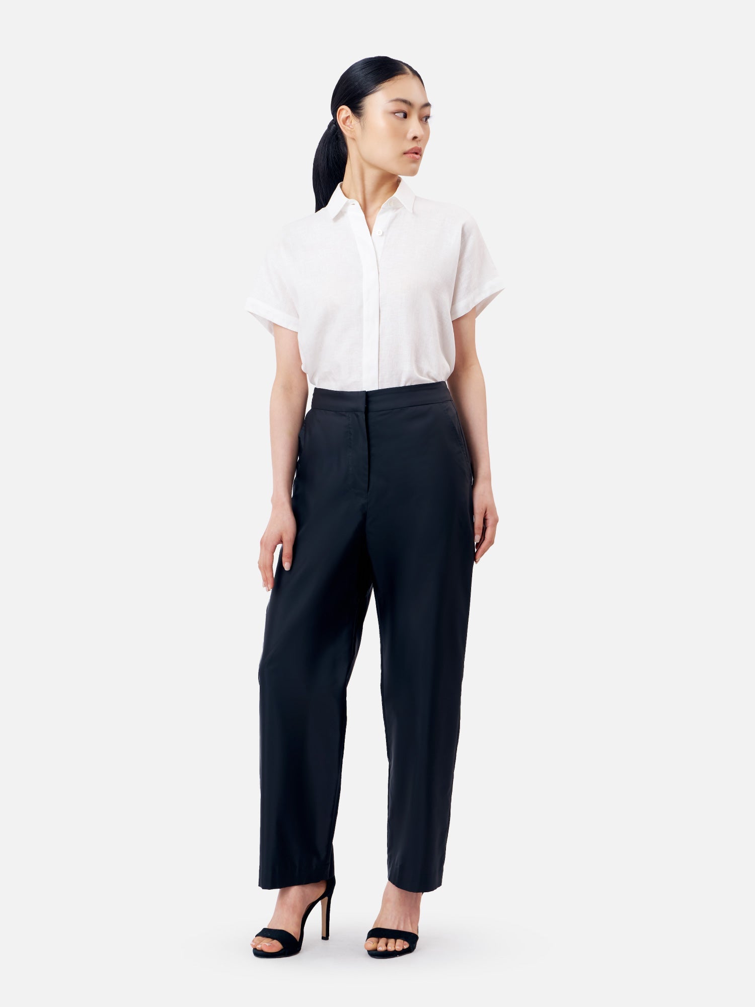 black satin cigarette pants Solid Silk Cigarette Pants black satin cigarette pants Solid Silk Cigarette Pants