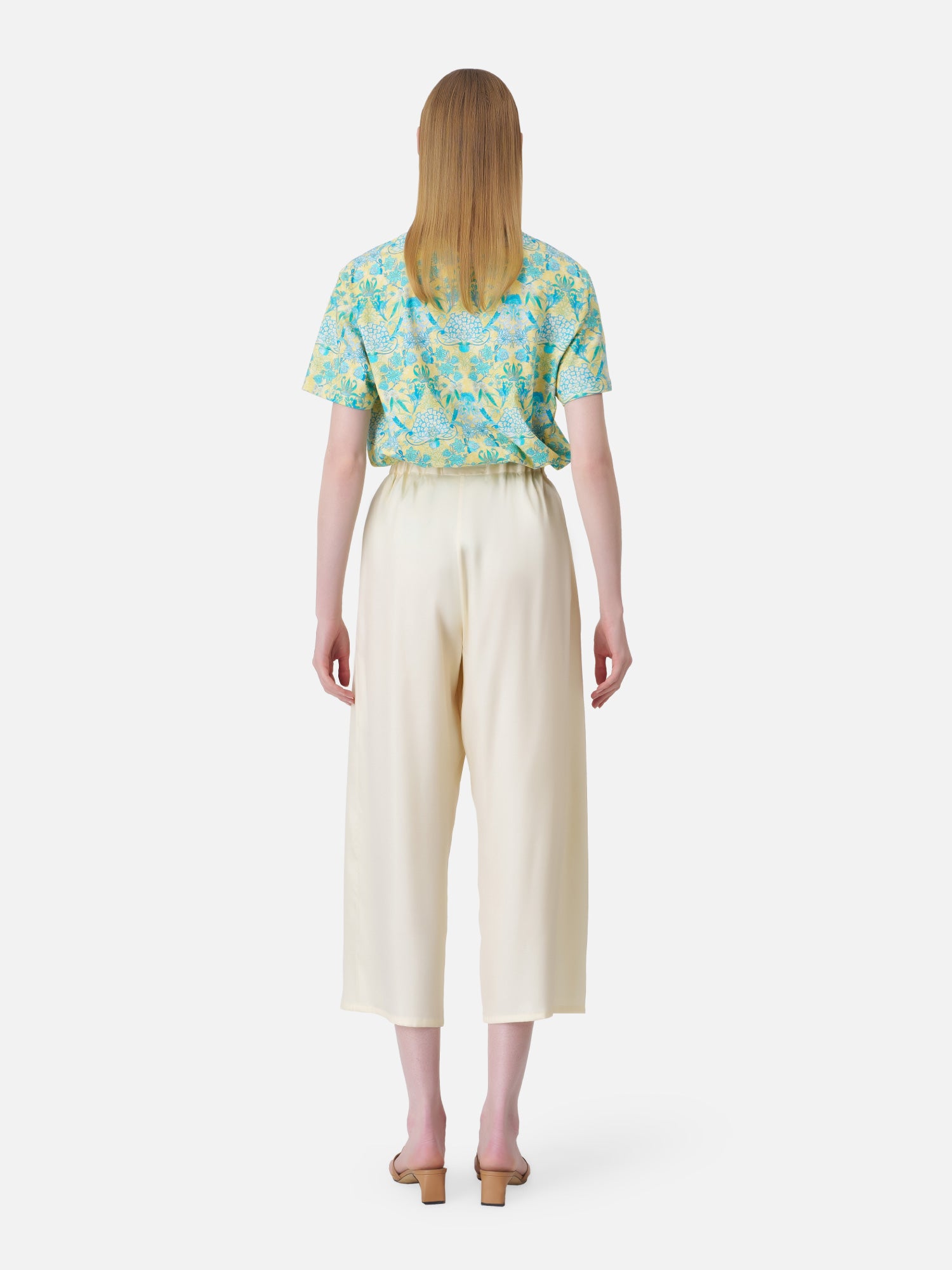 Solid Silk Twill Zip Fisherman Pants - Yellow | Jim Thompson