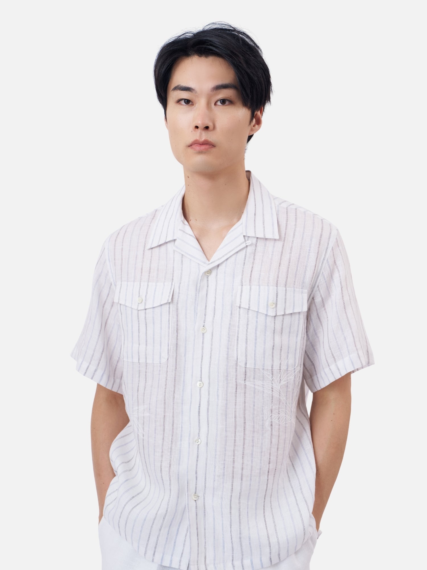 Stripe Linen Hawaiian Shirt