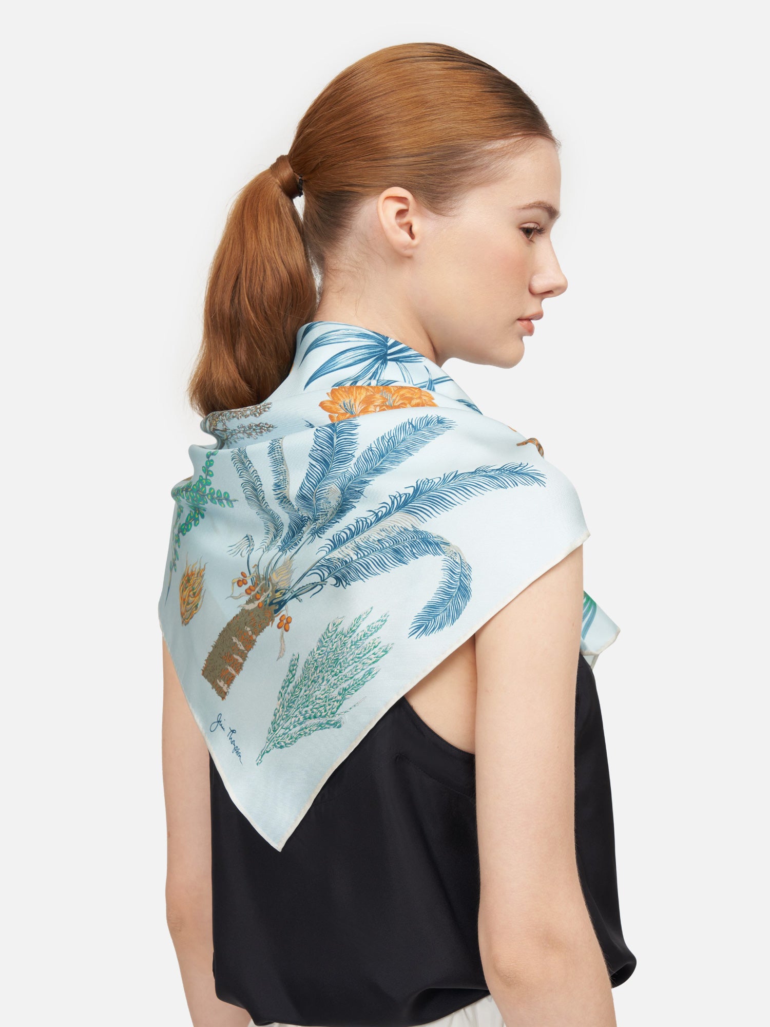 Botanical Bloom Silk Twill Scarf | Jim Thompson
