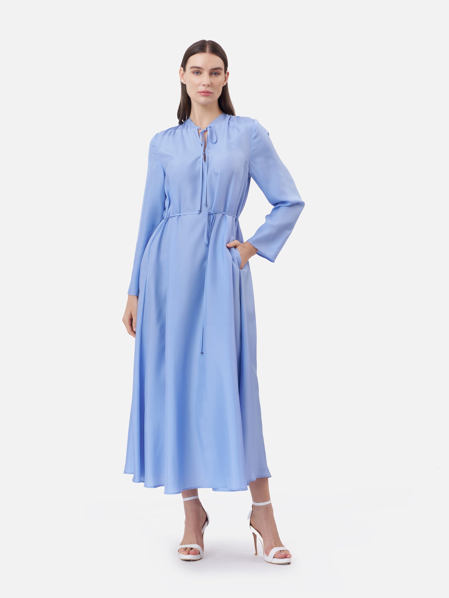 jim thompson silk dress Silk Maxi Dress in Green